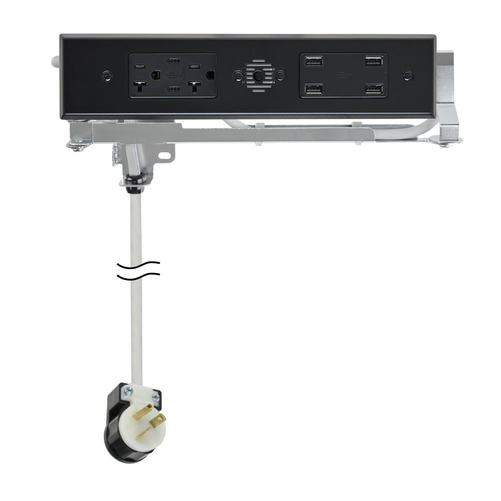Docking Drawer 2012-232B Blade Duo 20-Amp 120/125-volt Tamper Resistant Weather Resistant Residential/Commercial Duplex Outlet Dual Type C with Wall Plate, Black