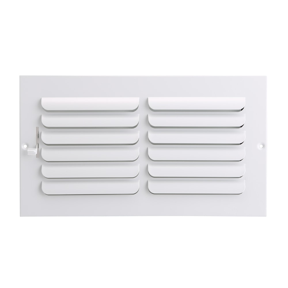 RELIABILT 5011004WH 10-in x 4-in 1-way curved Steel White Sidewall/Ceiling Register
