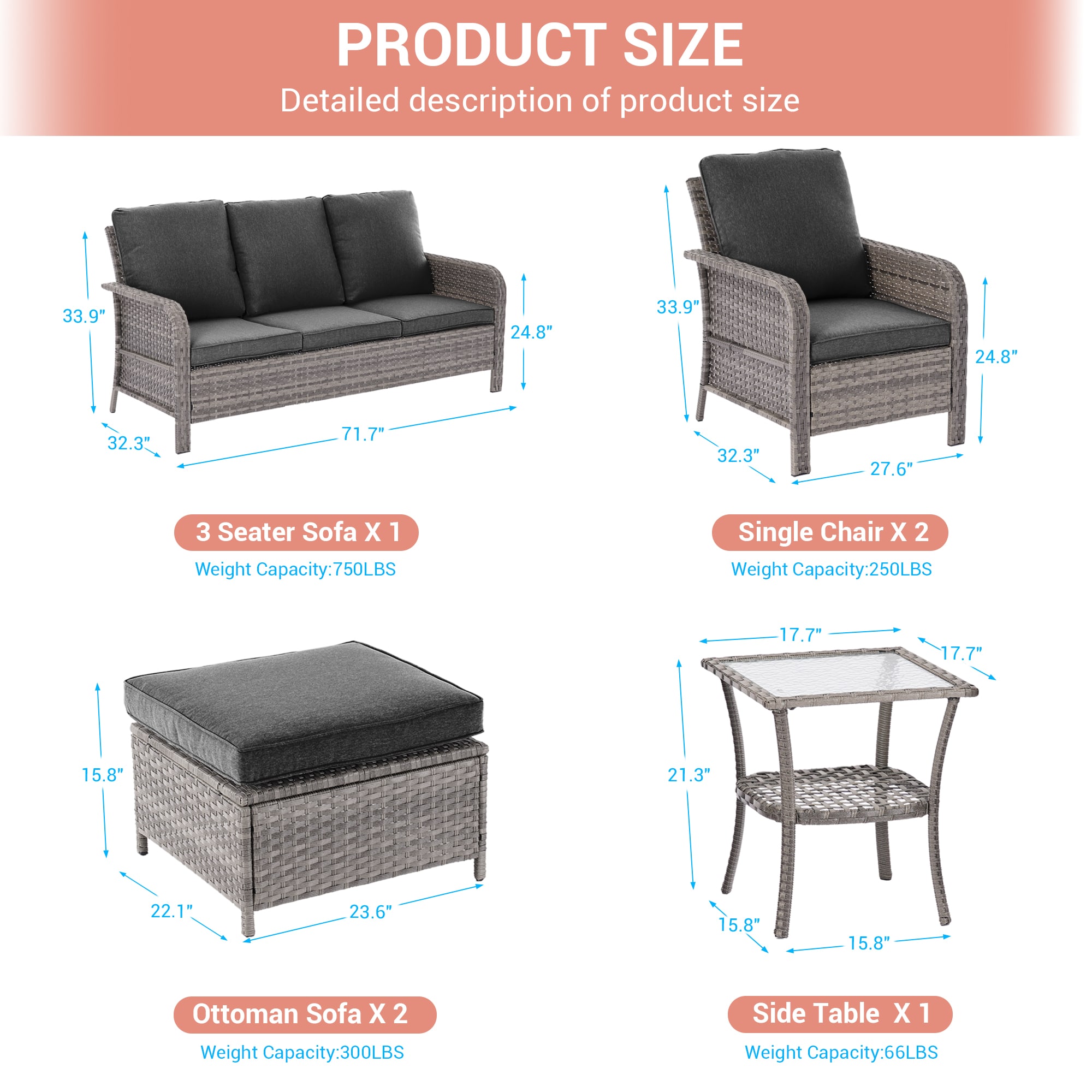 ACEGOSES LW-155HBK-T2 Patio-Conversation-Sets - View #8