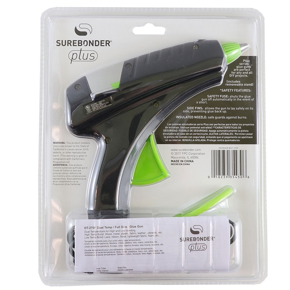 Surebonder 10W Ultra Low Temp Mini Glue Gun, Compact, Safe for  Paper/Fabric/Foam, 12 Glue Sticks