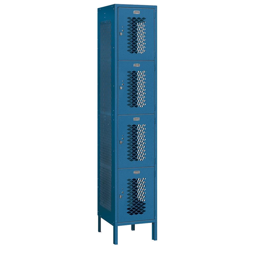 SALSBURY INDUSTRIES 84168BL-U Vented Metal Locker-Five Tier Box Style-1 Wide-5 -ft High-15-in Deep-Gray-Unassembled