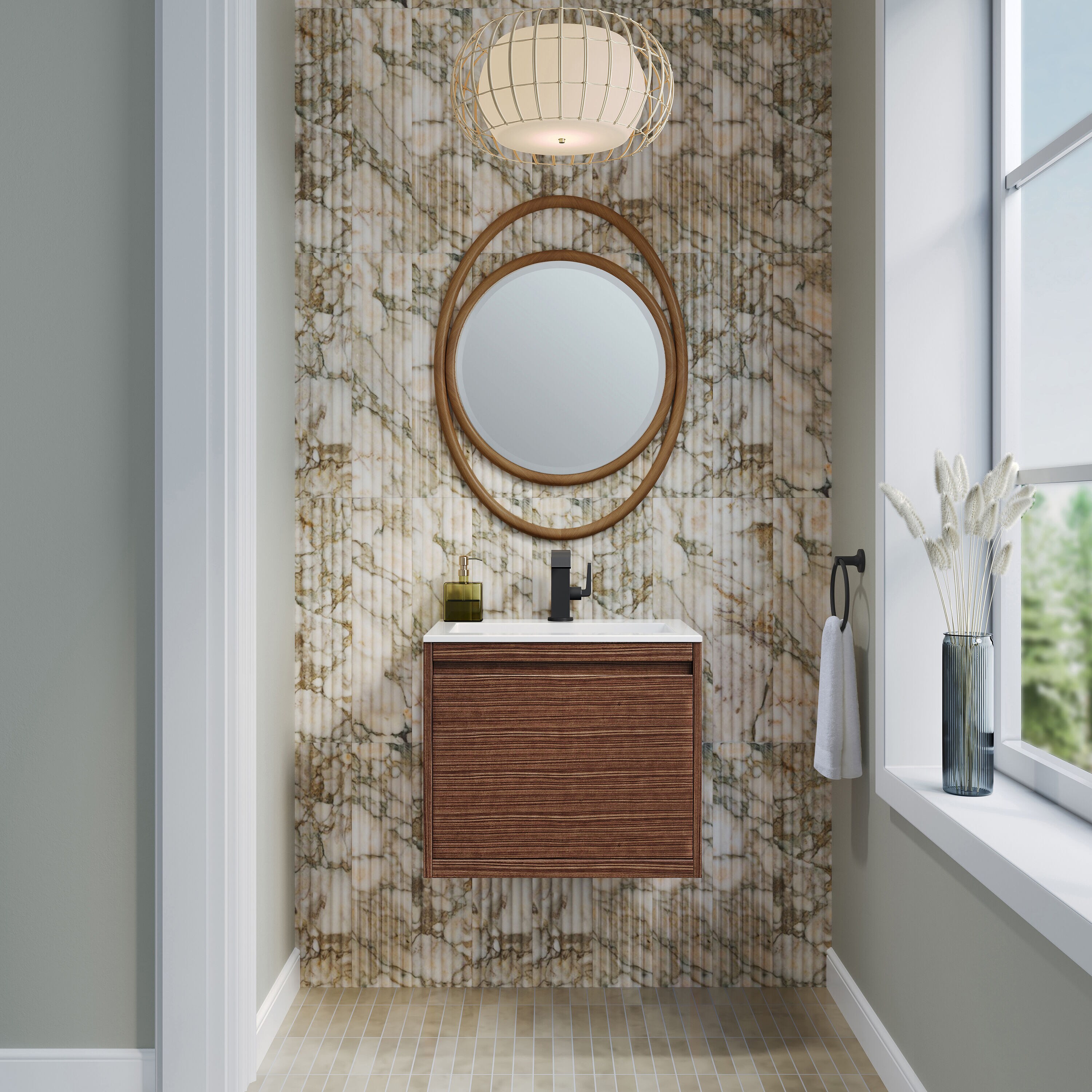James Martin Vanities 805-V23.6-W-MB-GW Bath-Vanity-Combo - View #3