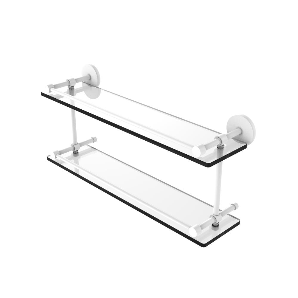 Allied Brass P1000-2/22-GAL-WHM Prestige Skyline Matte White 2 -Tier Wall mount Bathroom Shelf ( 22-in x 8-in x 5-in )
