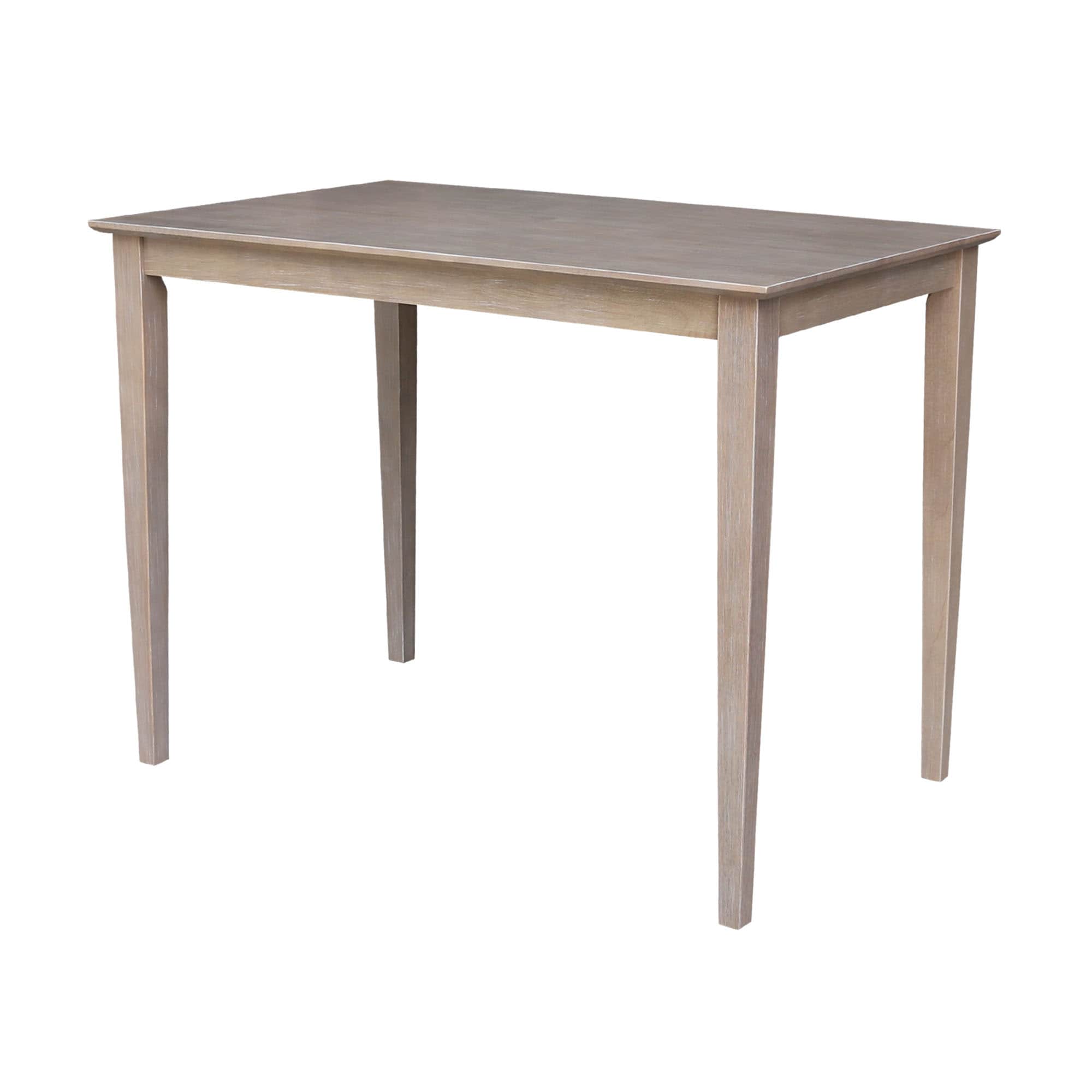 International Concepts K09-3048-36S Washed Gray Taupe Traditional Counter Table, Wood with Washed Gray Taupe Wood 48-in L x 36-in H