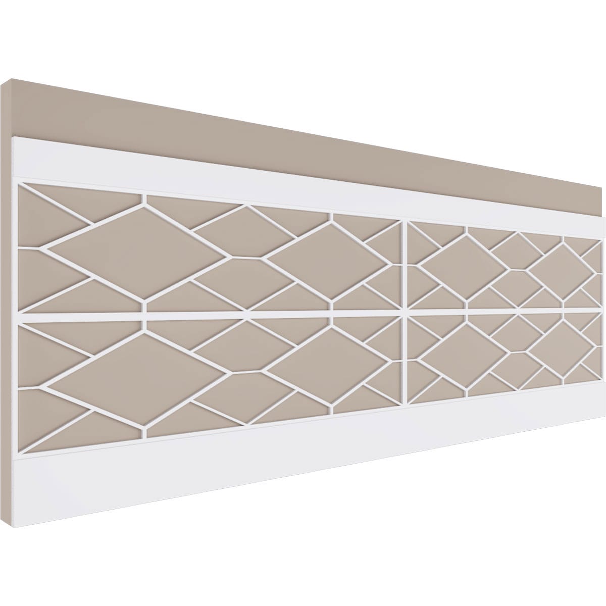 Ekena Millwork WPK32X94HSN 32-in x 94-1/2-in Smooth Paintable/Stainable White PVC Wainscoting Diamond Wall Panel ( 21.04-sq ft )