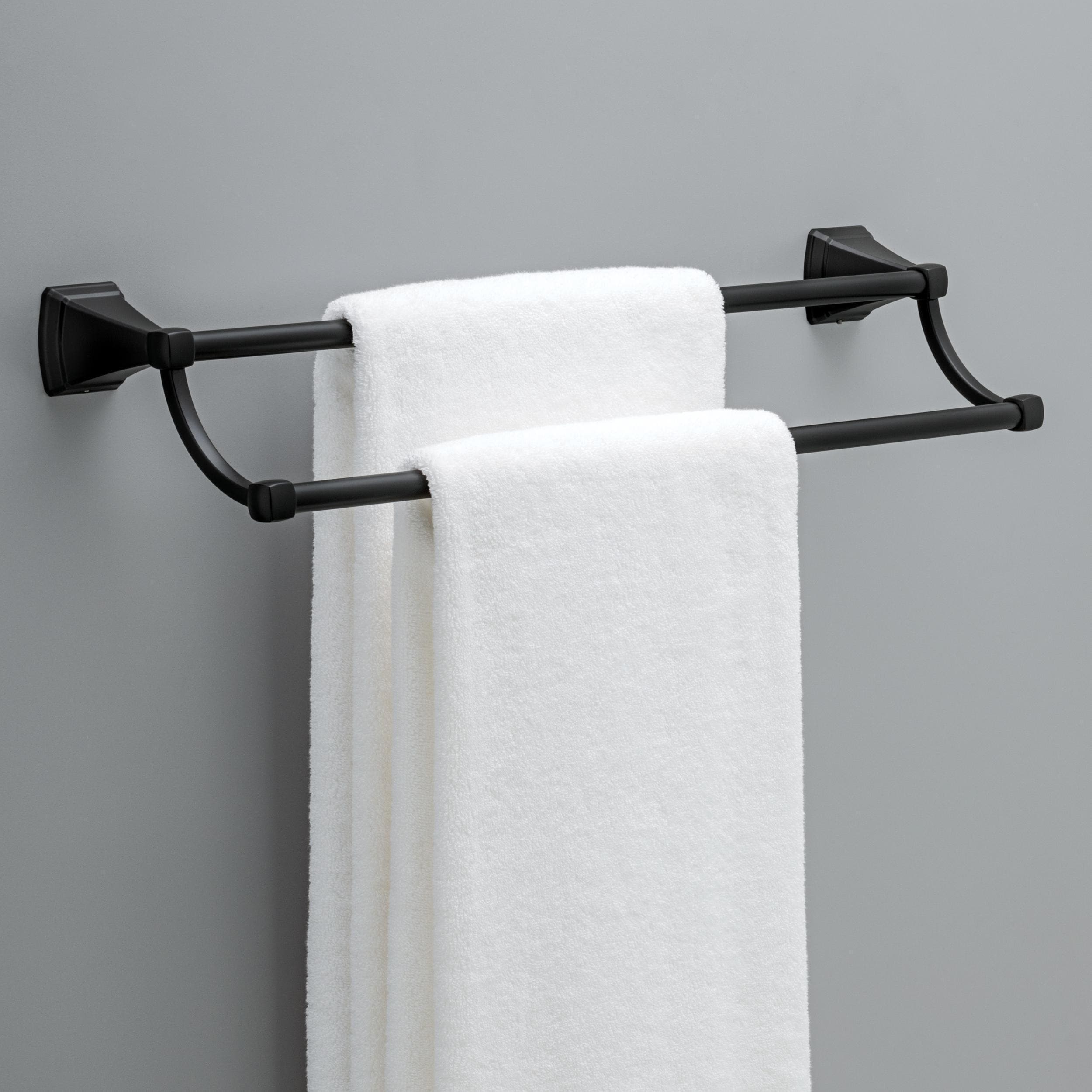 Command™ Bath Matte Black Towel Bar, 1 Towel Bar, 4 Strips