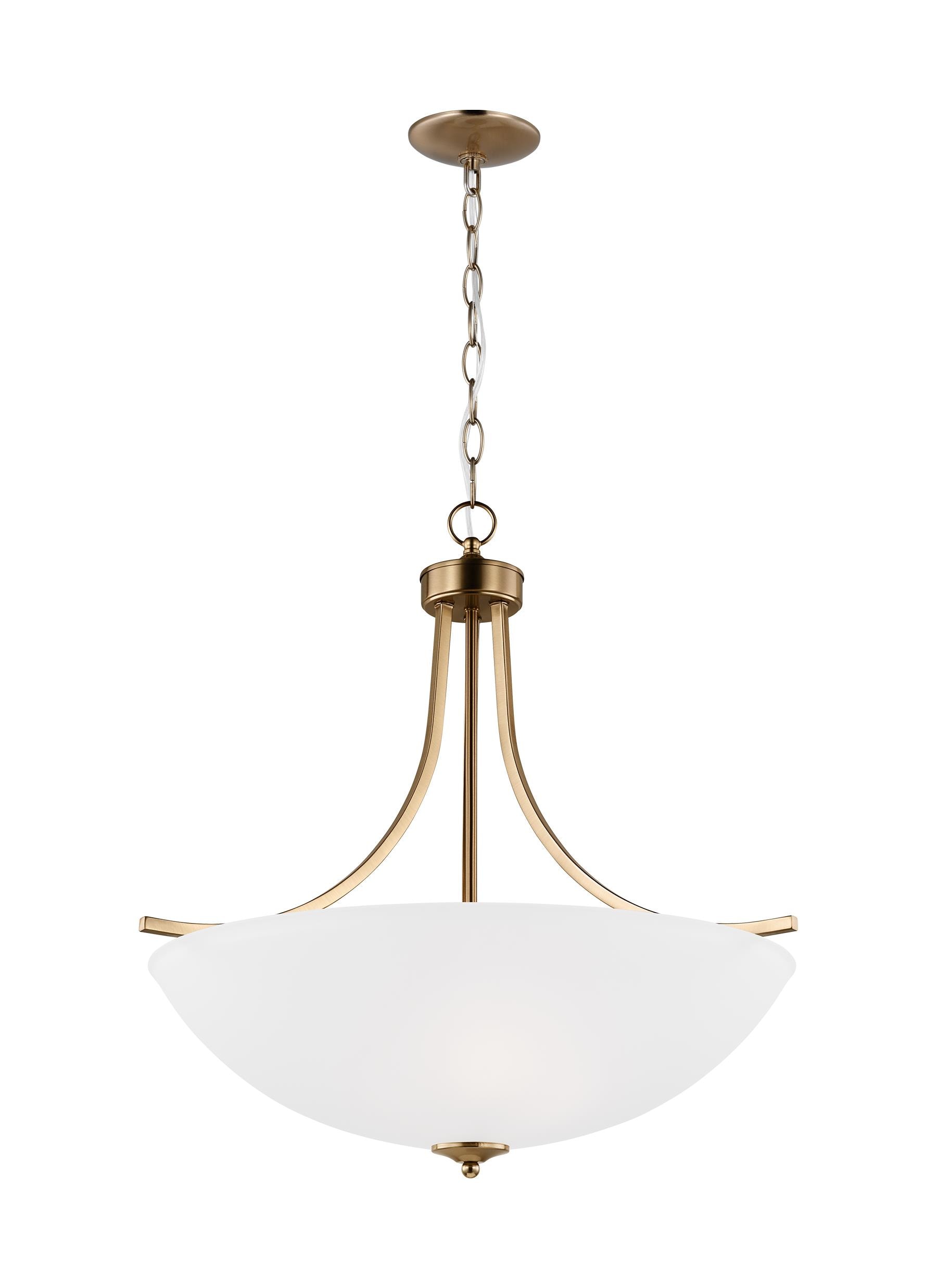 Geary 24" Satin Brass LED Bowl Pendant with Etched Glass