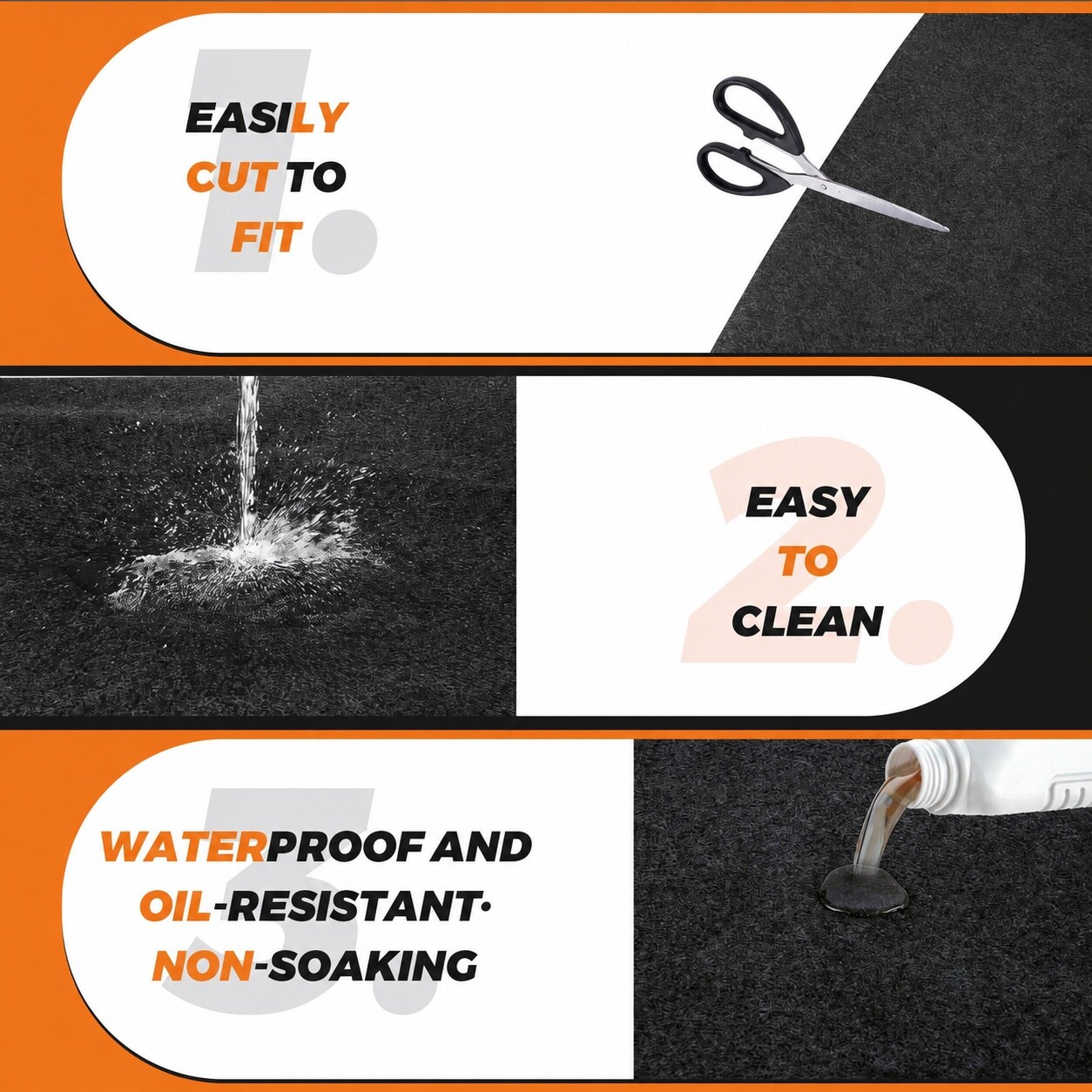 Aoibox 36 in x 60 in Oil Spill Absorption Mat with Waterproof Rubber ...