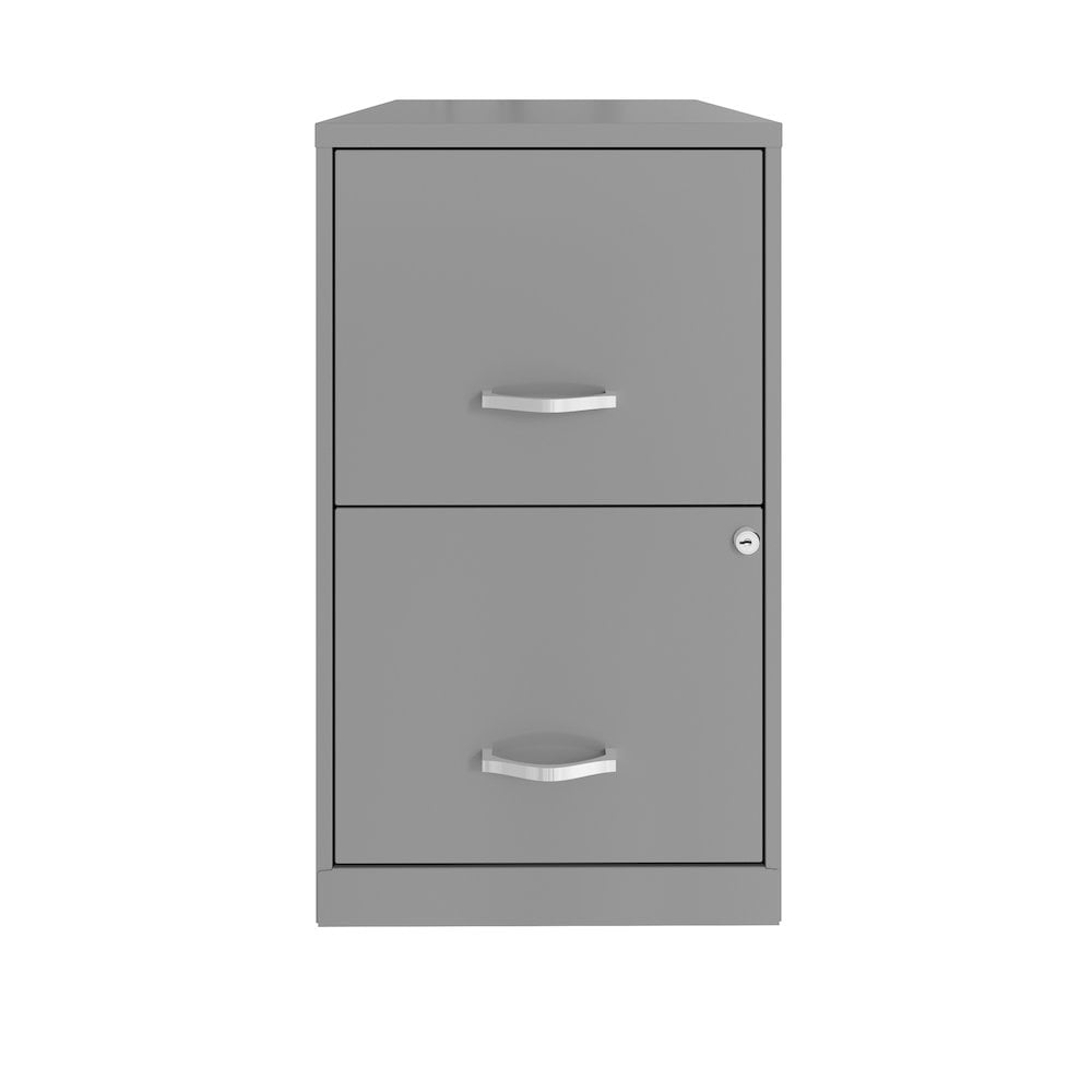Space Solutions -  18 inch Deep 2 Drawer Vertical File Cabinet Arctic Silver