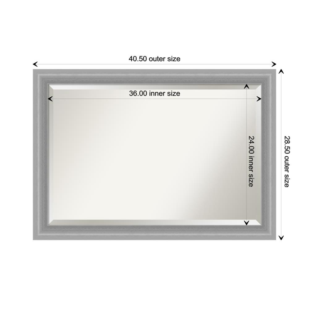 Elegance Polished Nickel 40.5" x 28.5" Rectangular Silver Wall Mirror