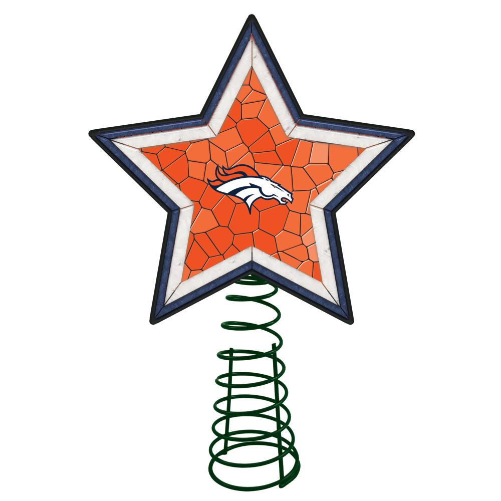 The Memory Company Denver Broncos 13-in Star Team White Christmas Tree  Topper at