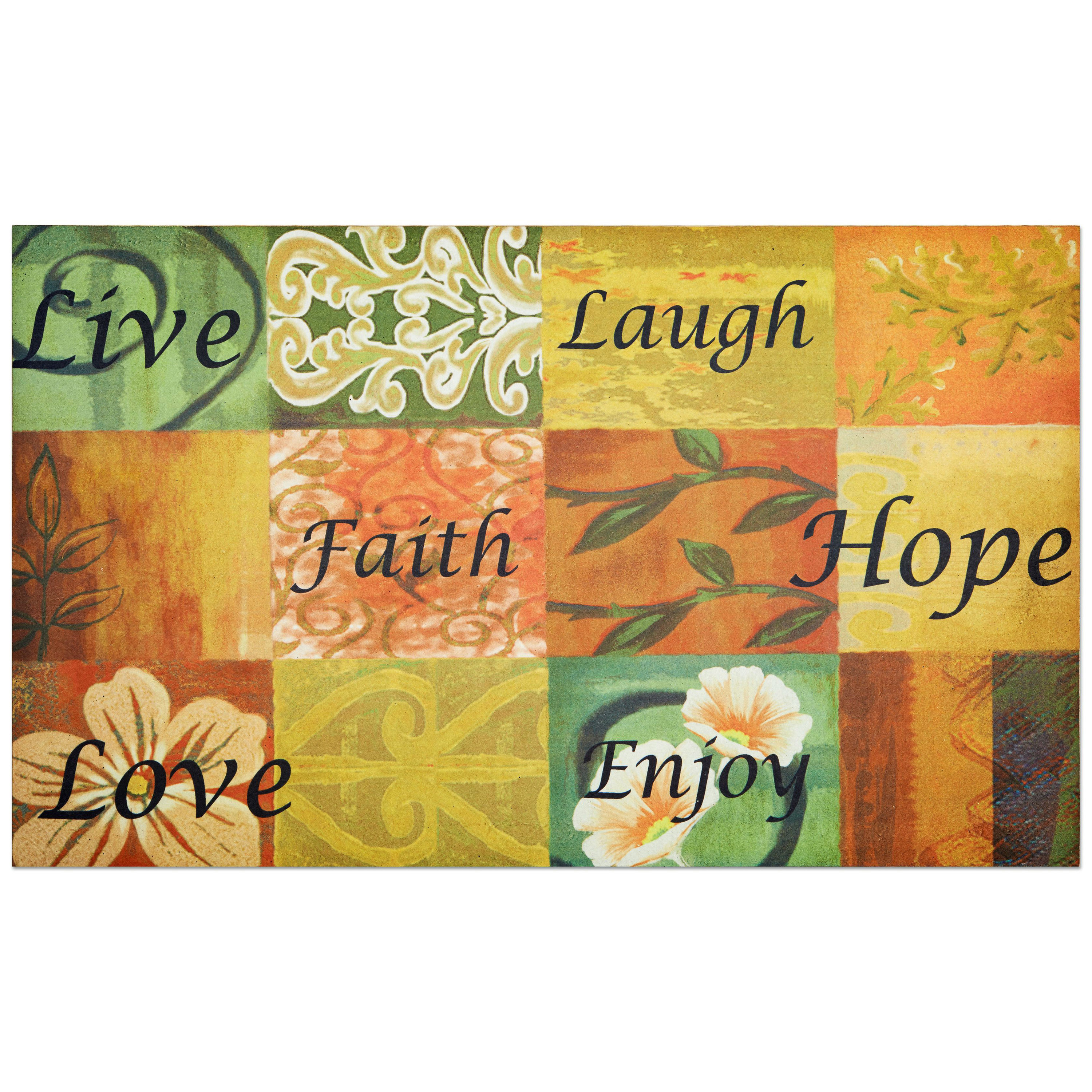 Achim RM1830LF06 2-ft x 3-ft Multi Rubber Rectangular Indoor or Outdoor Inspirational Door Mat