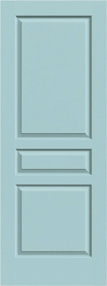 JELD-WEN LOWOLJW136400536 Avalon 24-in x 80-in Sea Mist 3-panel Square Solid Core Prefinished Molded Composite Slab Door