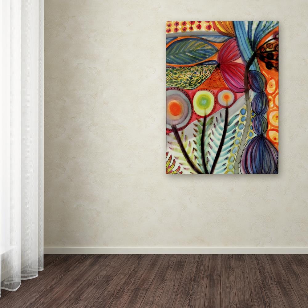 Trademark Fine Art ALI0911-C1419GG Framed 19-in H x 14-in W Abstract Print on Canvas Artist: Sylvie Demers Multicolor Framed 19-Inches H x 14-Inches W Abstract Canvas Print