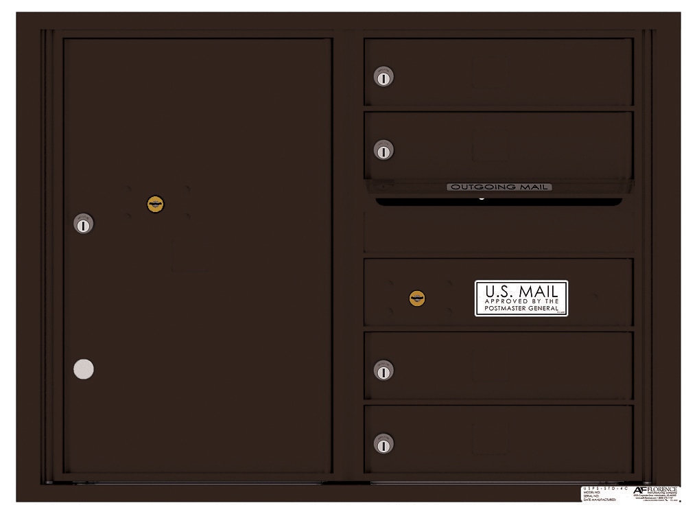 Florence 4C06D-04DB Versatile Locking Metal Standard Mailbox Brown