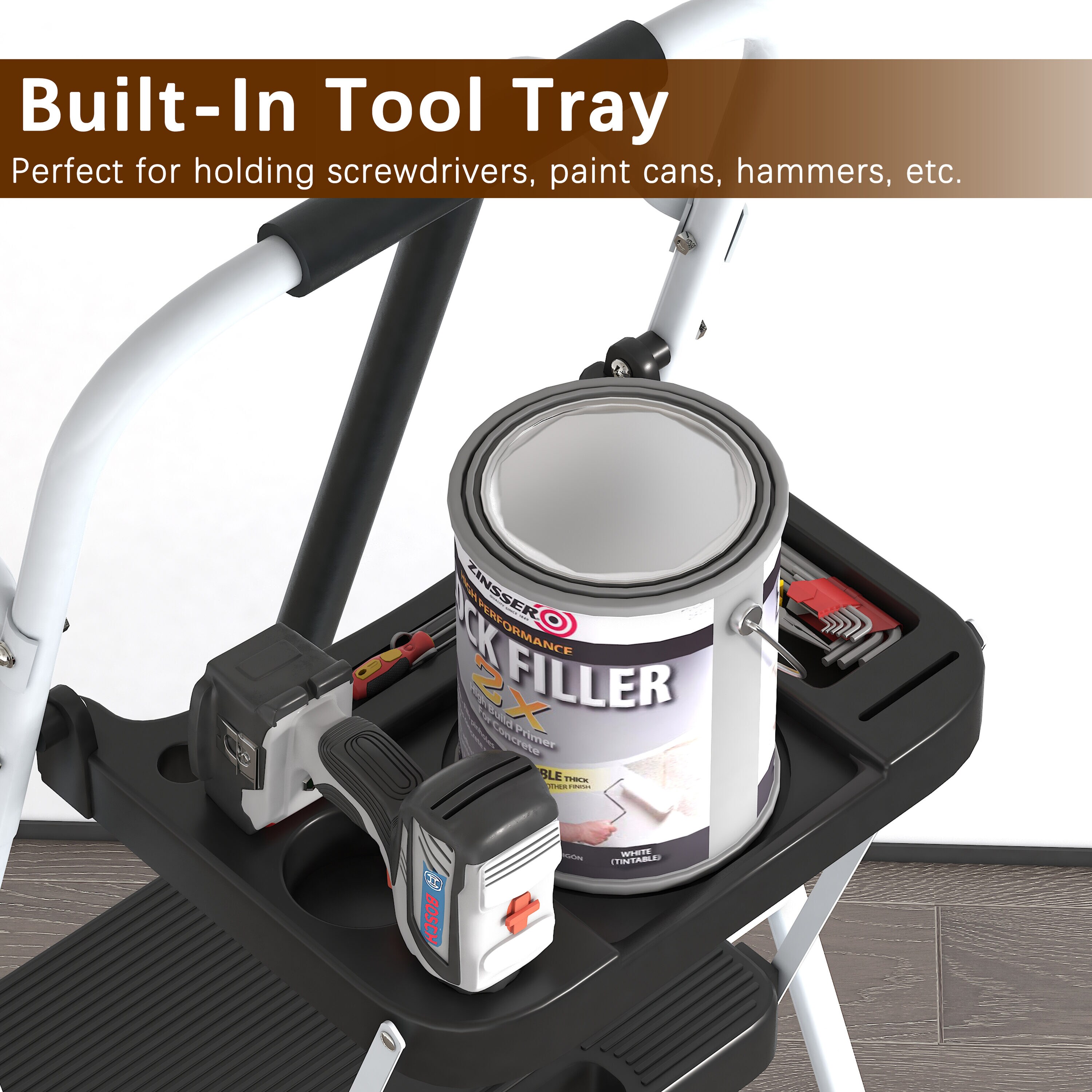 Tatayosi YXJ-5 Step Ladder with Handrails Folding Step Stool with Tool ...