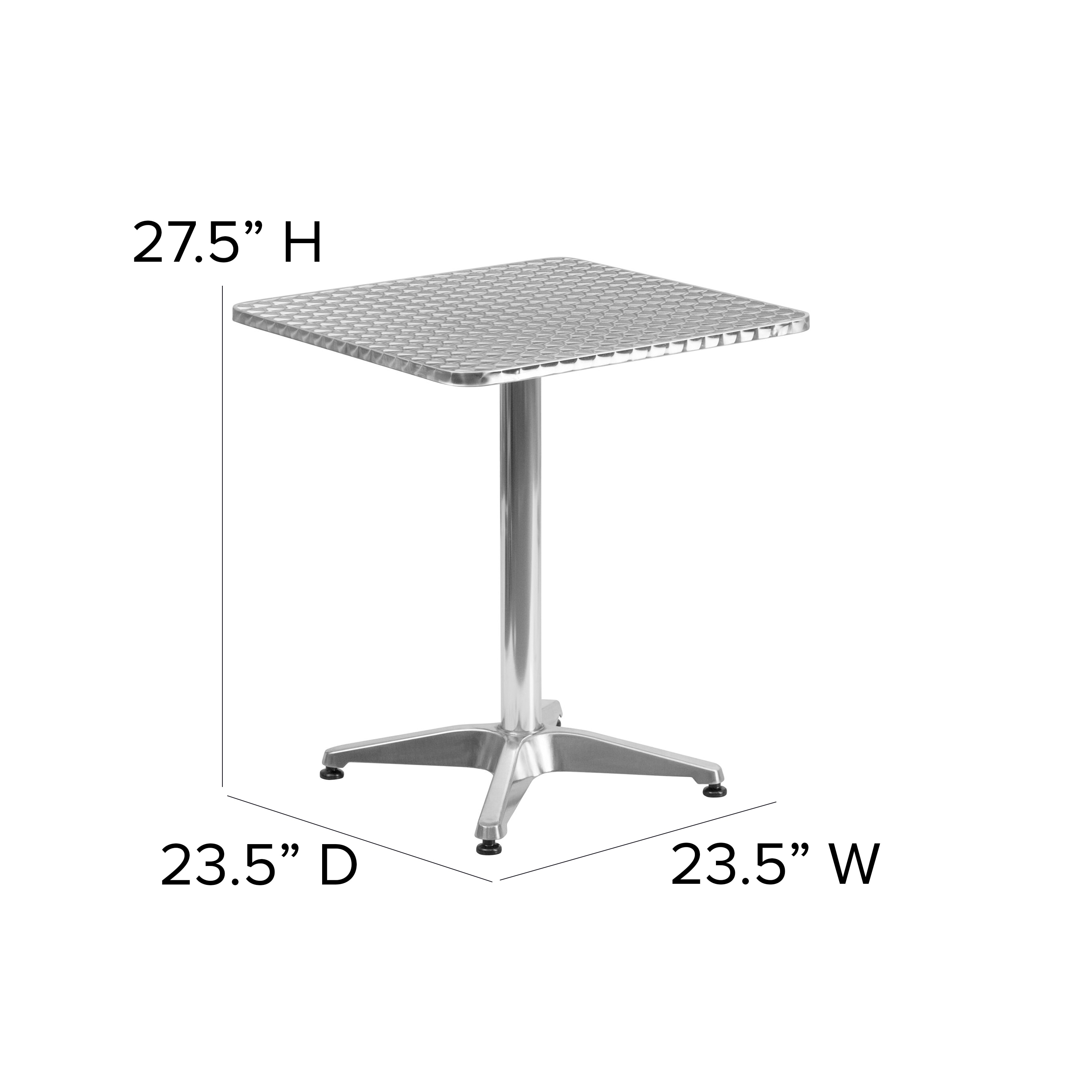 Silver Square Stainless Steel Indoor-Outdoor Dining Table