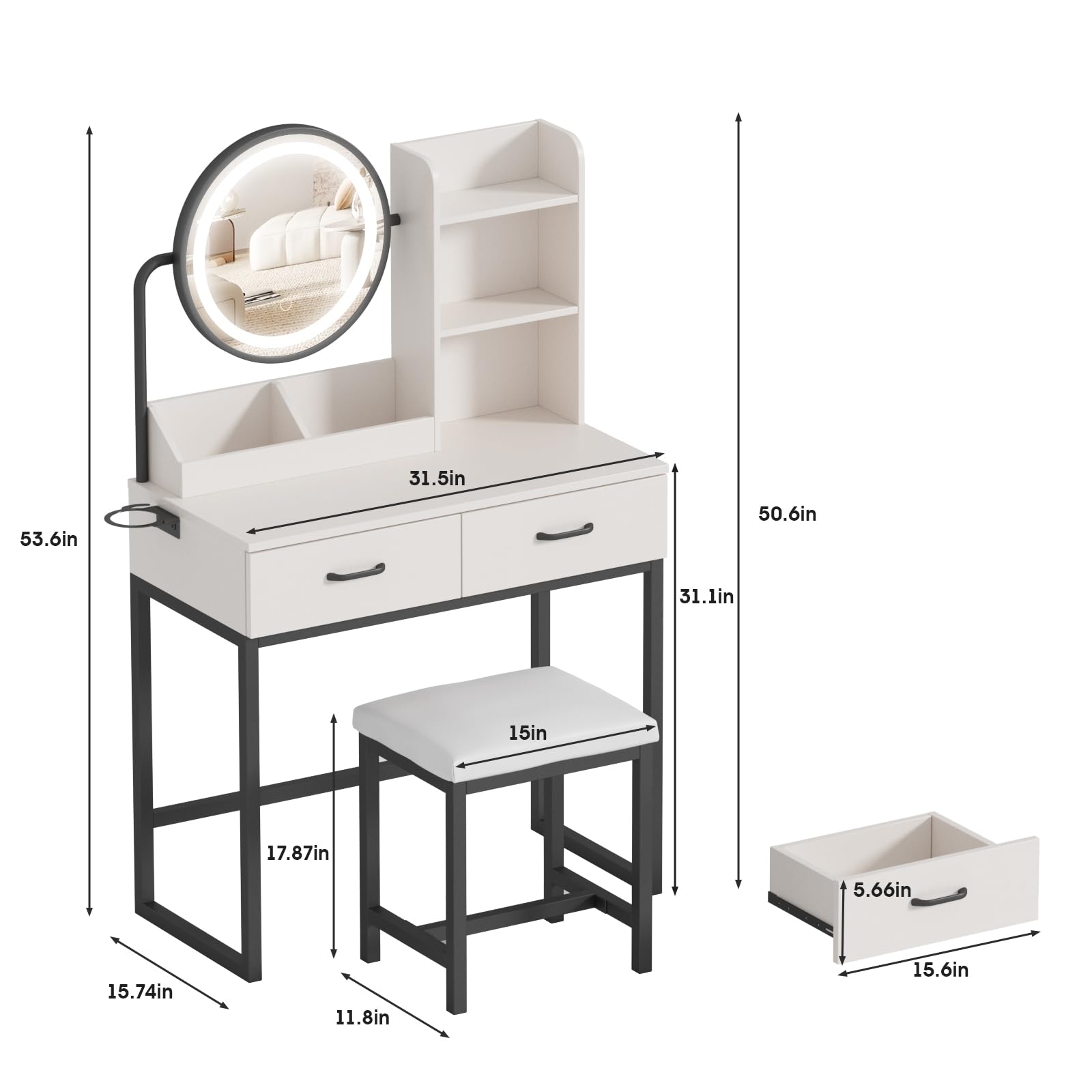 Vabches D8L237HS04A Bedroom-Vanities - View #2