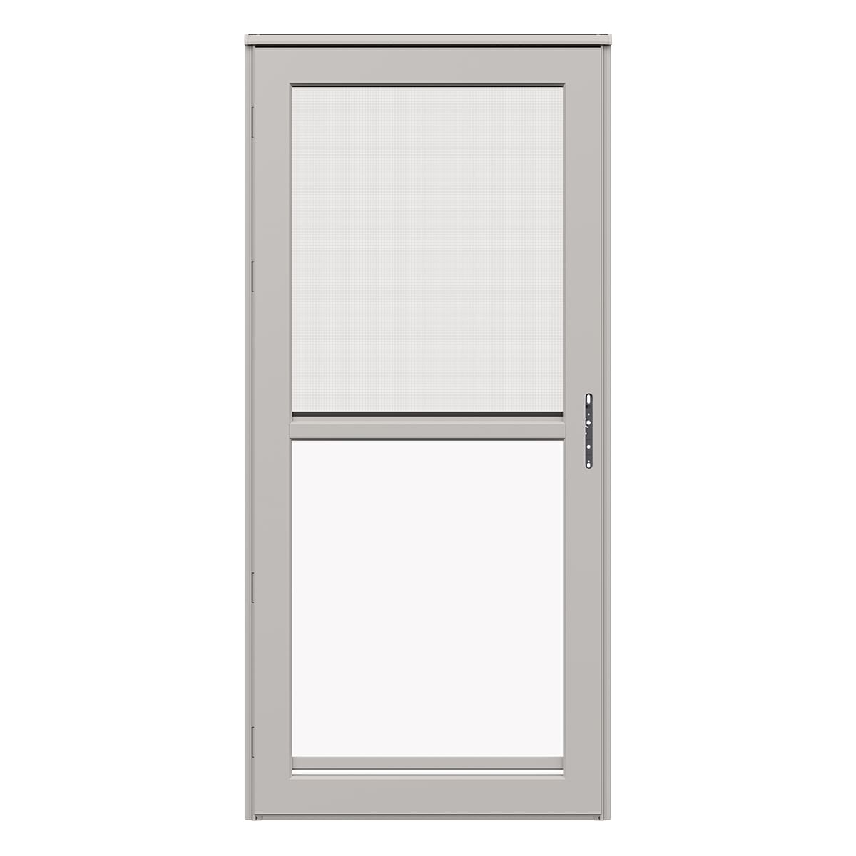 Platinum 32-in x 81-in Pebblestone Full-view Retractable Screen Aluminum Storm Door Right-Hand Outswing in Brown | - LARSON 45604371L