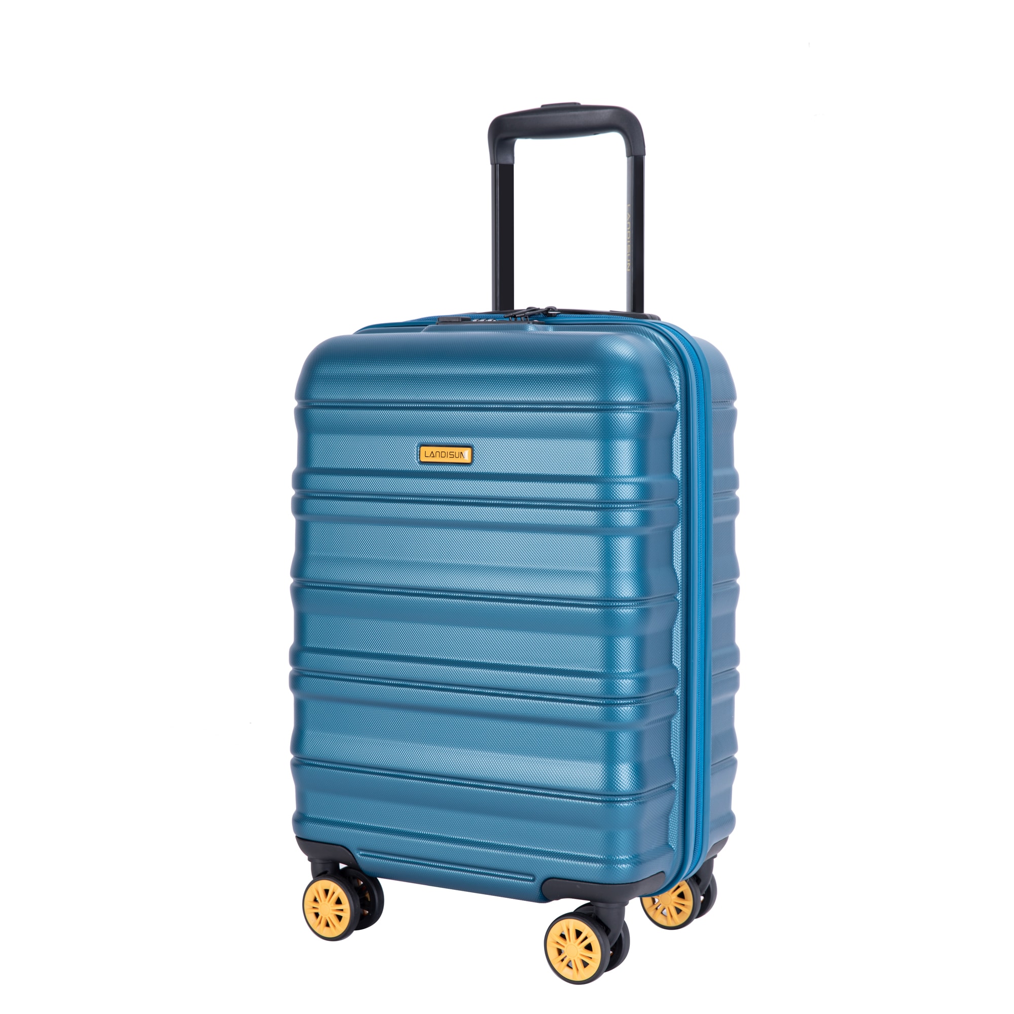 Flynama L-P179214 13.8'' x 9.1'' x 21.3'' Blue Plastic Hardshell Suitcase