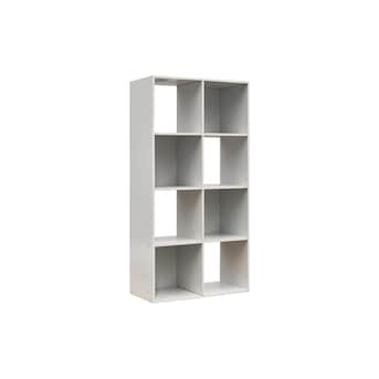 Style Selections 24.13-in H x 47.56-in W x 11.63-in D White Stackable Wood Laminate 8 Cube Organizer Lowes.com