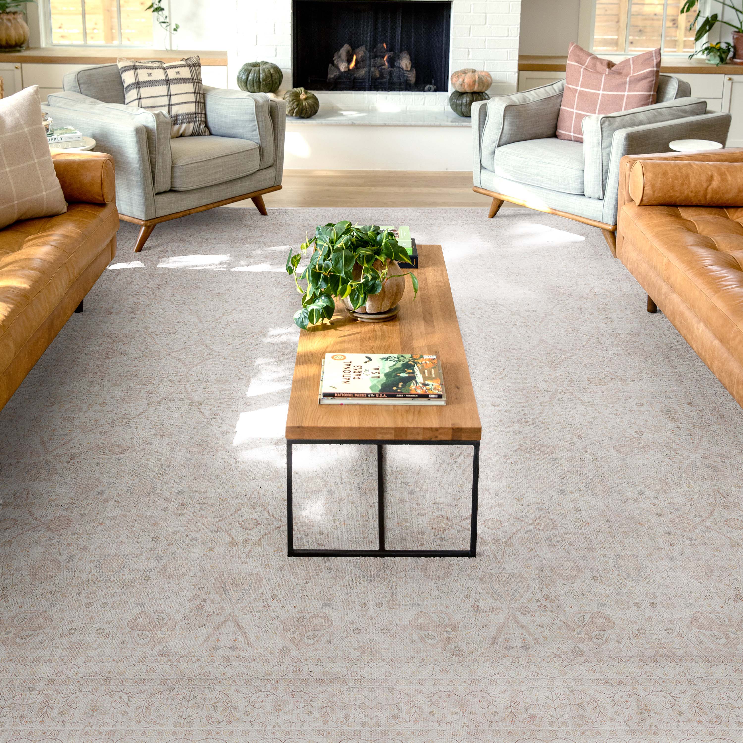 Well Woven W-AS-08D-7 Asha 8 x 10 (ft) Flatweave Polyester Ivory Cream Rectangular Indoor Floral/Botanical Vintage Area rug