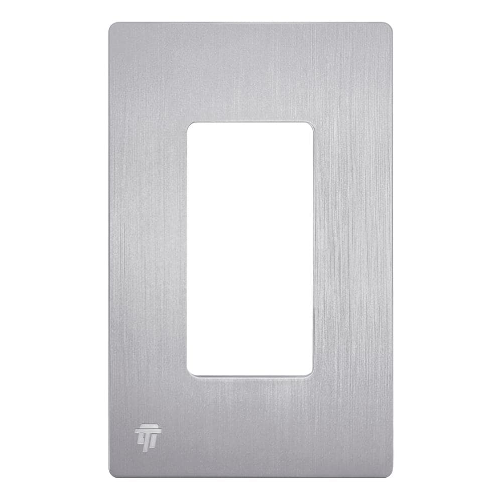 Enerlites SI8831-BSV 1 -Gang Standard Size Brushed Silver Polycarbonate Indoor Screwless Decorator Wall Plate