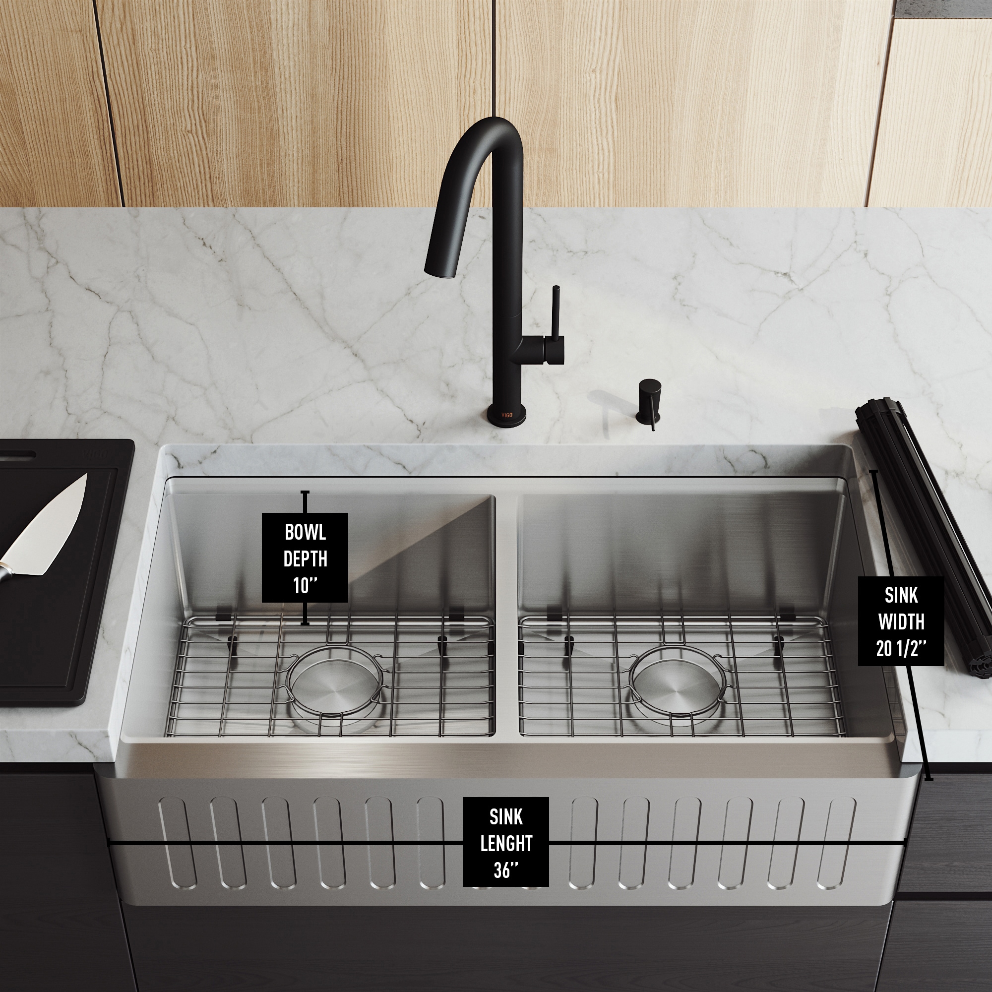 VIGO VGS3620BLSA Kitchen-Sinks - View #8