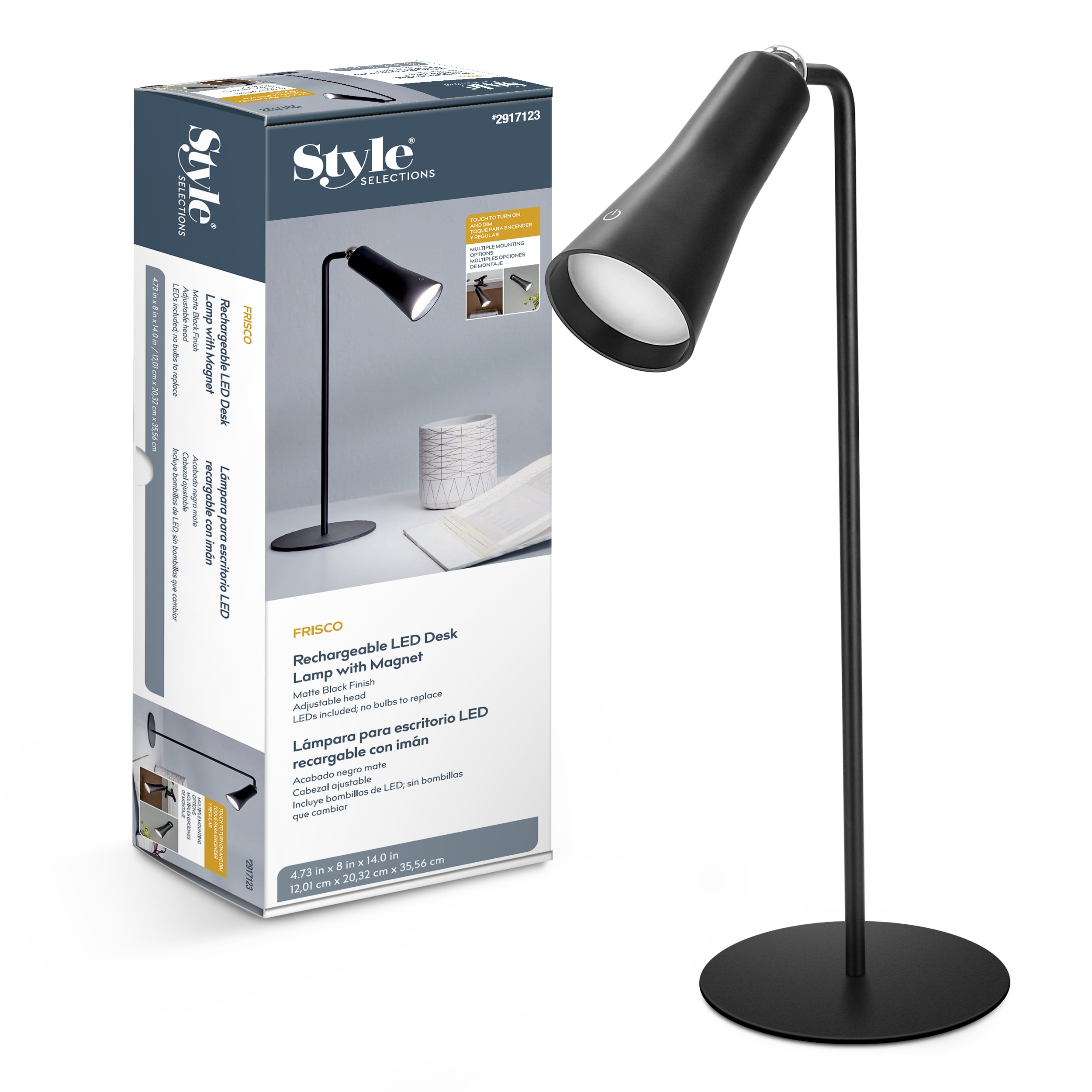 Style Selections 15.5-in Adjustable Black Desk Lamp in the Desk Lamps  department at
