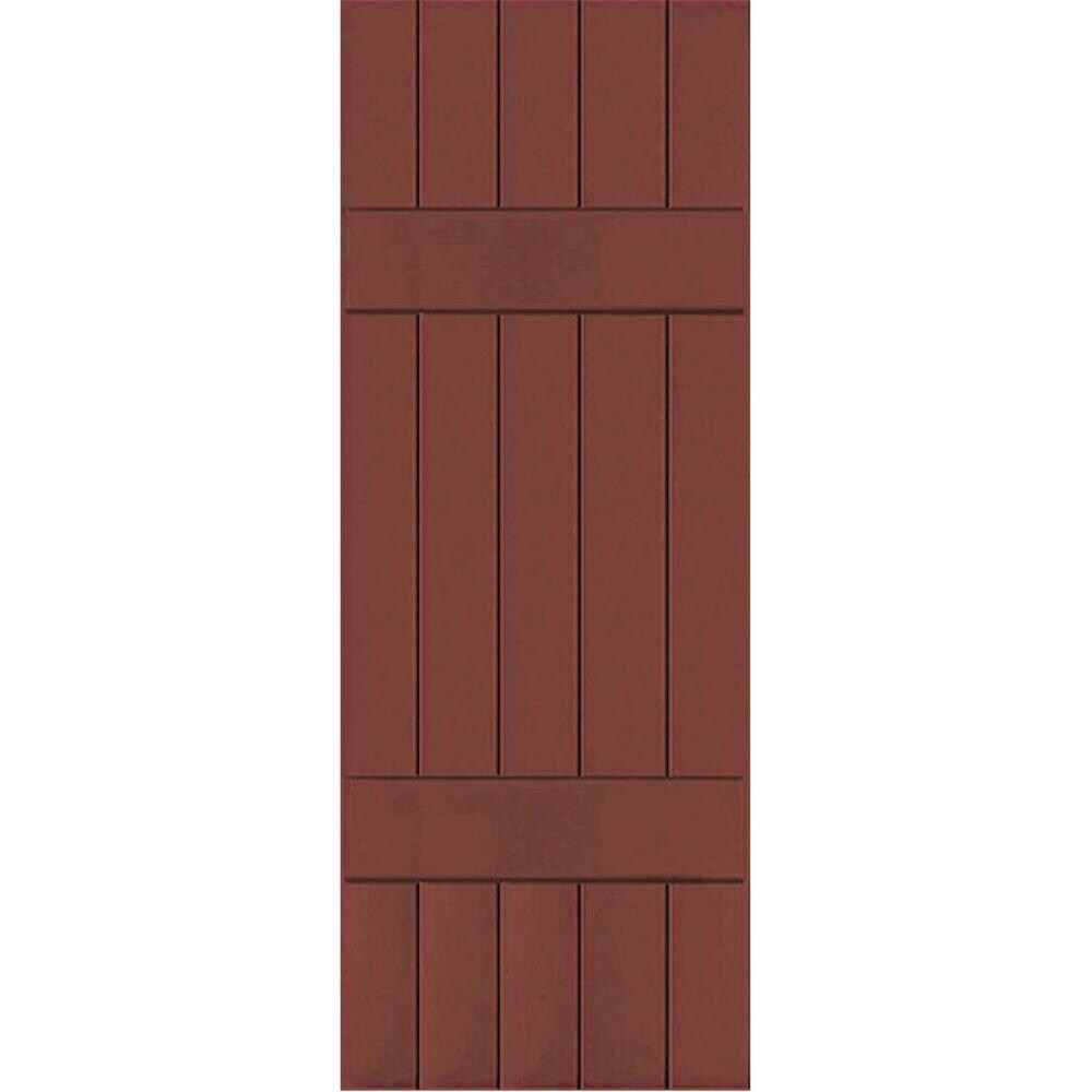 Ekena Millwork CWB18X051RWC 2-Pack 18-in W x 51-in H Country Redwood Board and Batten Exterior Shutters