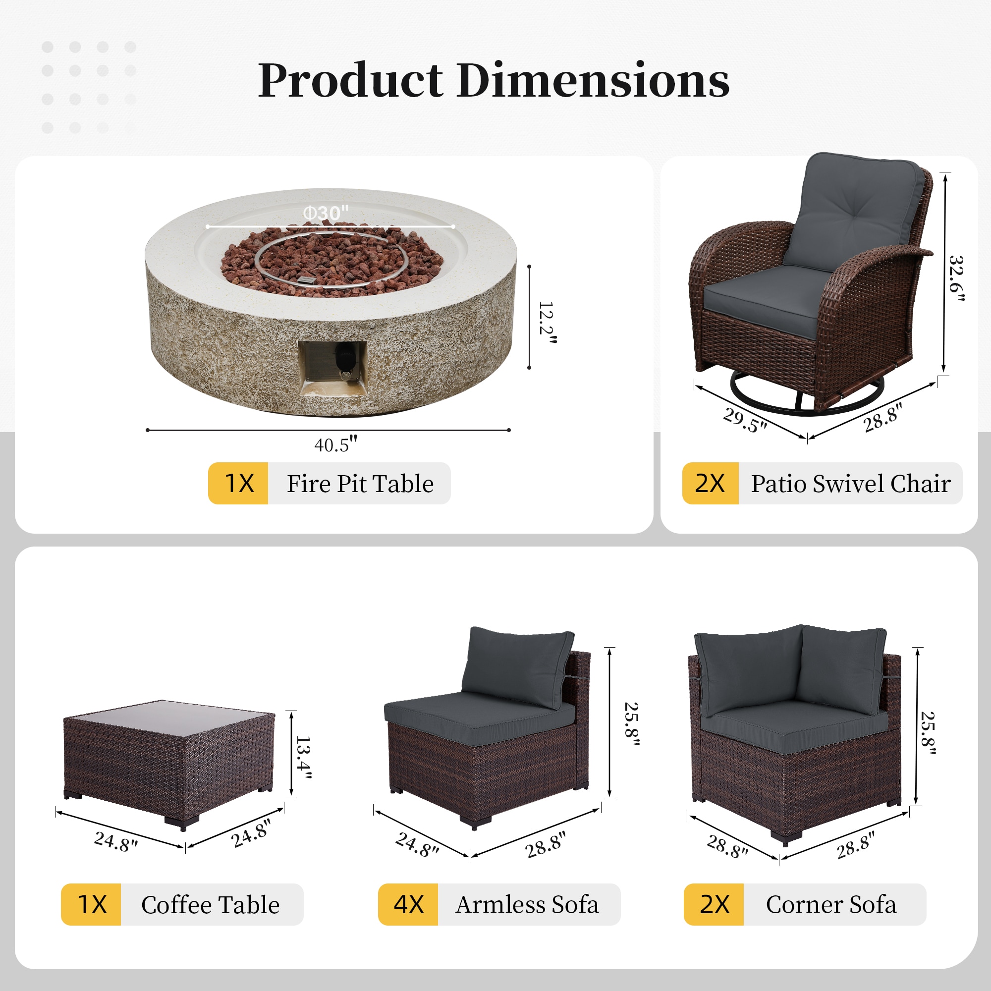 UPHA PL-2CZY11-42QBE-Z3 Patio-Conversation-Sets - View #12