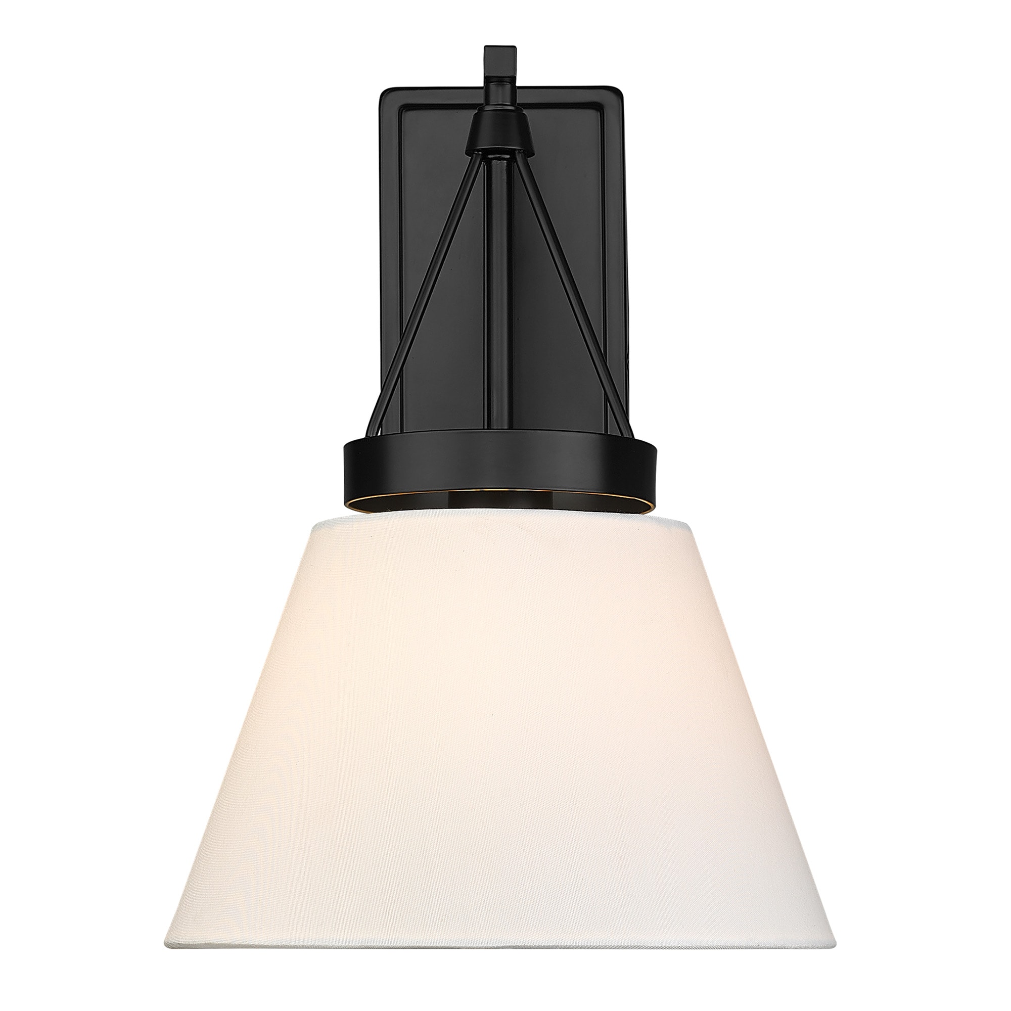 Penn Matte Black and Modern White Conical Wall Sconce