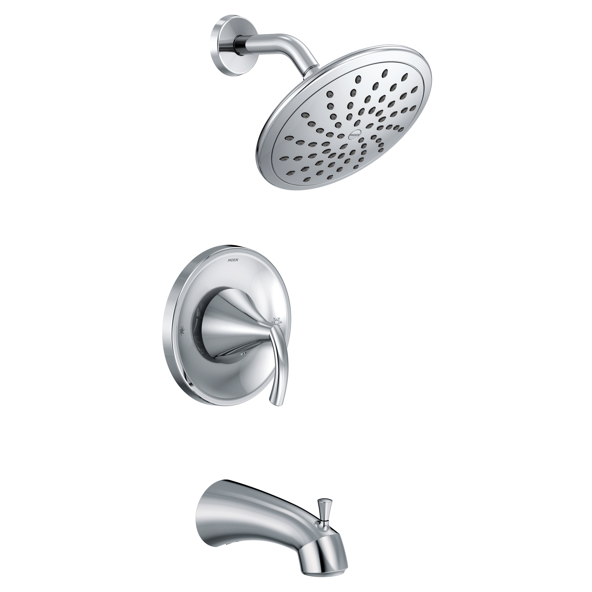 Moen T2843EP Glyde Chrome 1-handle Single function 4.0-Inches Round Bathtub and shower Faucet