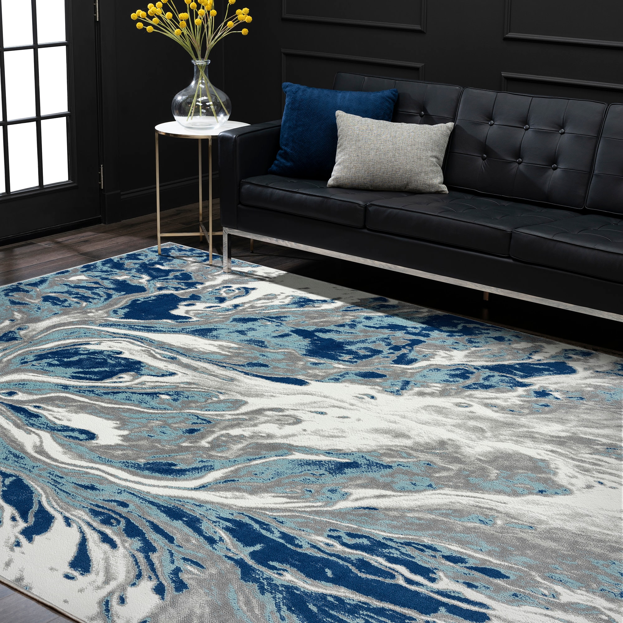 Tayse TML1106 8X10 Timeless 8 x 10 (ft) Loomed Polypropylene Blue Rectangular Indoor Abstract Area rug