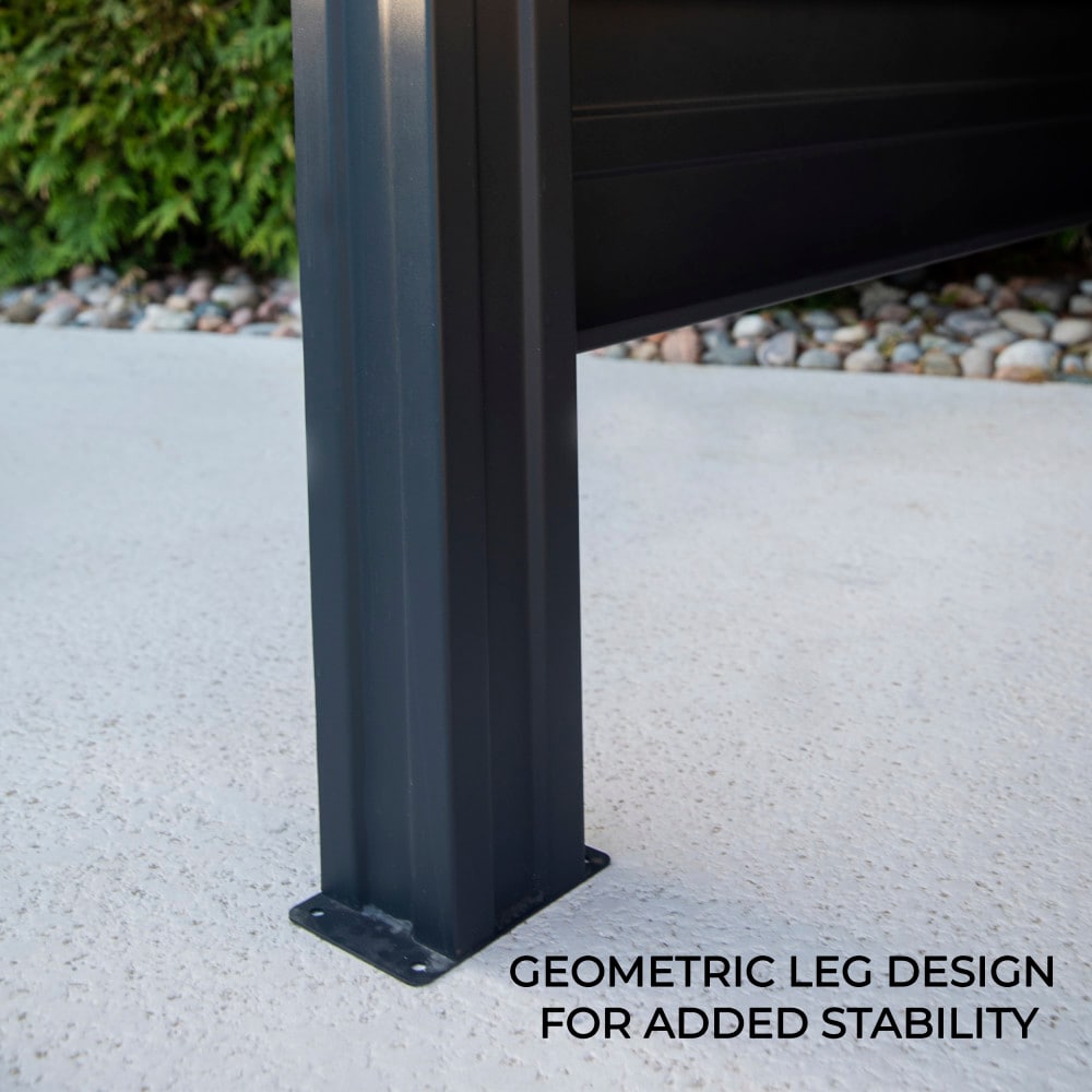 Rockport Black Steel Grill Gazebo with Galvanized Countertops