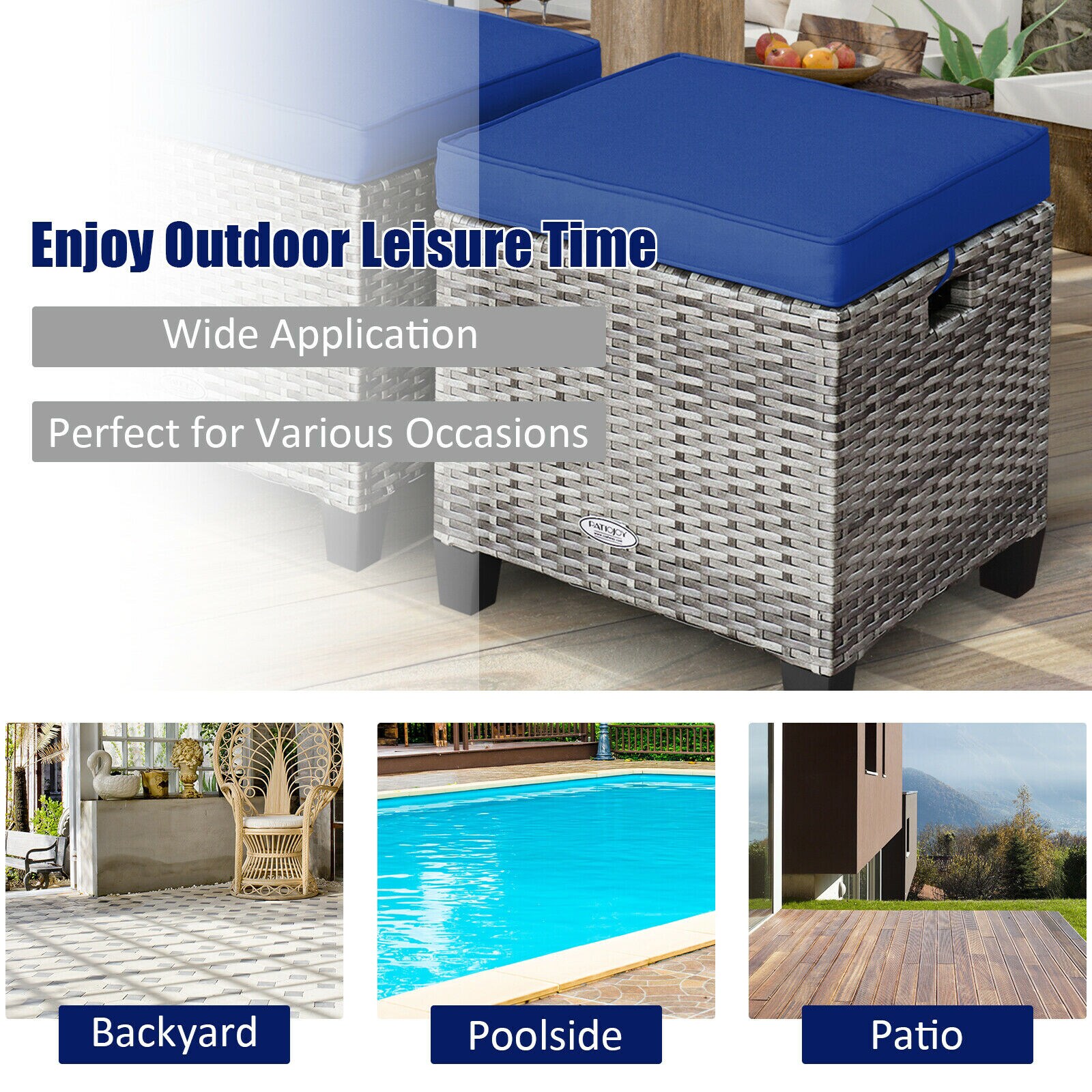 WELLFOR OUGN67568NY Stools-Ottomans - View #2