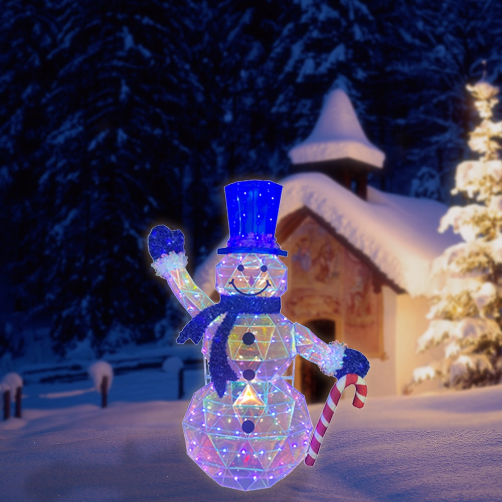 Holiday Living 4-ft Prismatic Snowman Decoration ES79-017L at Lowes.com