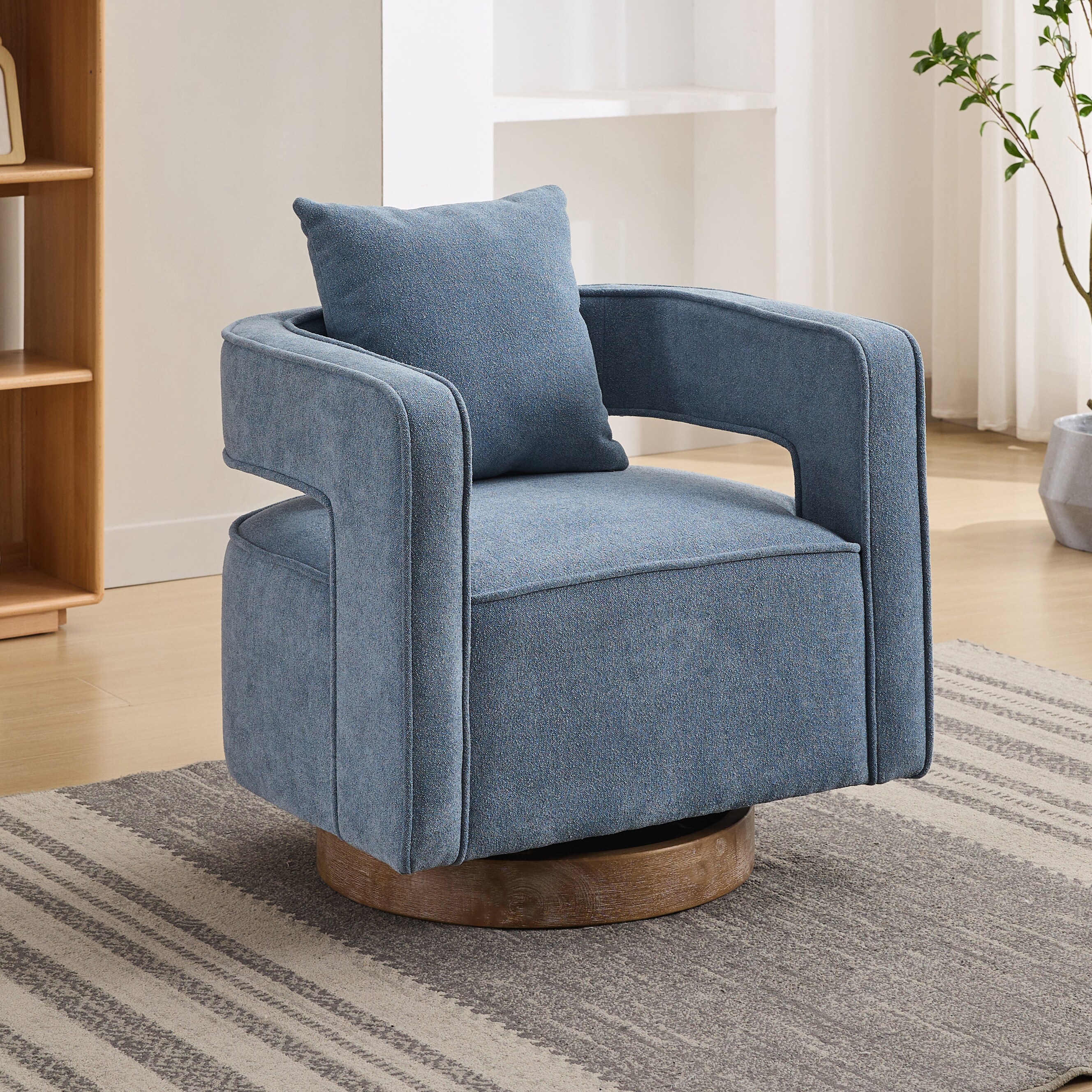 Hrinhom HC-W1111-PALE BLUE Modern PALE BLUE Swivel Accent Chair