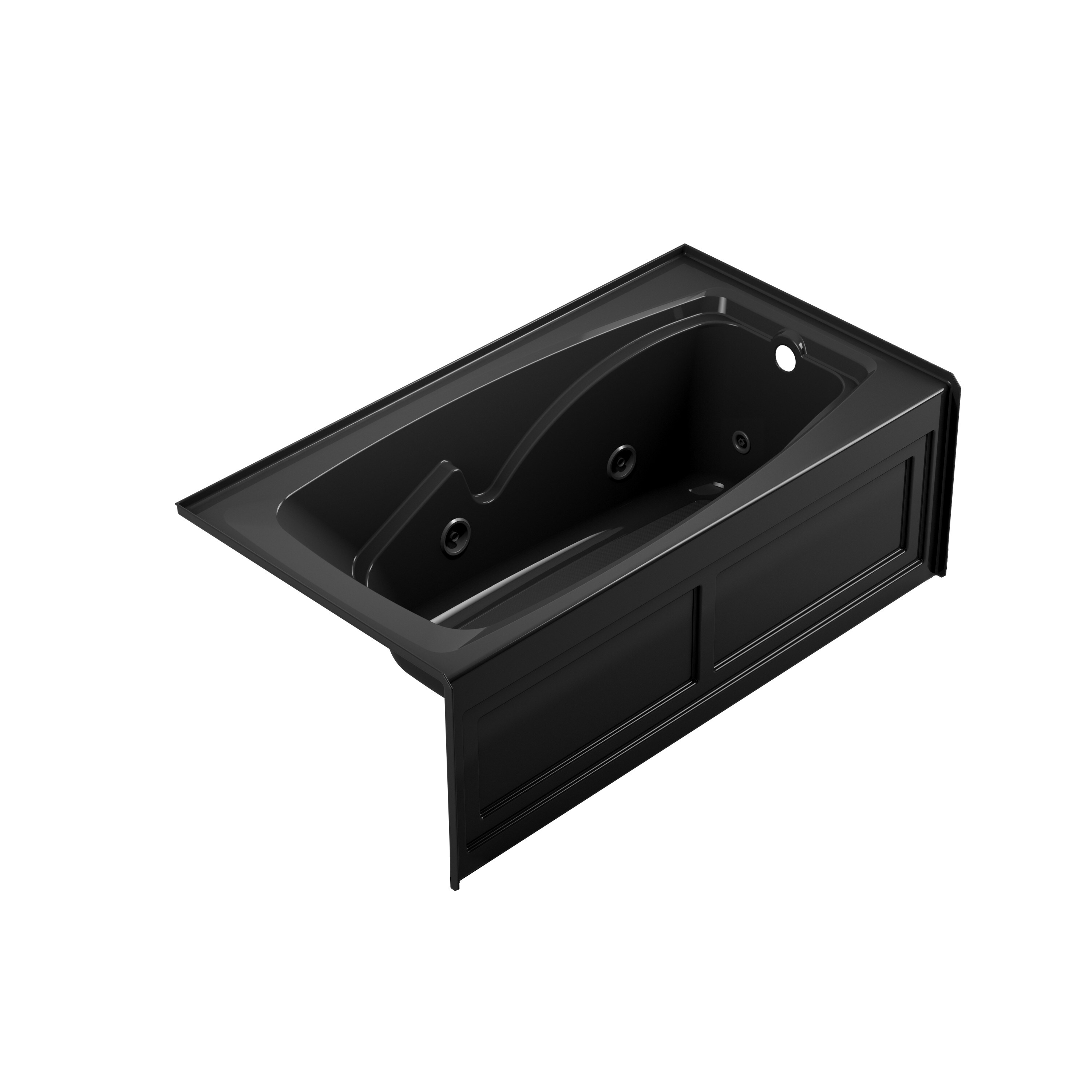 Jacuzzi NG61917 CETRA 32-in x 60-in Black Acrylic Rectangular Alcove Whirlpool tub ( Right Drain )
