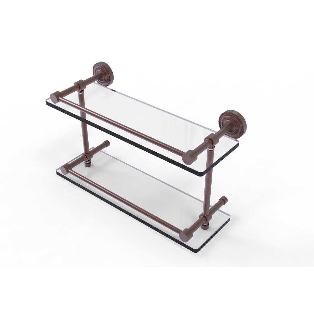 Allied Brass DT-2/16-GAL-CA Dottingham Antique Copper 2 -Tier Wall mount Bathroom Shelf ( 16-in x 8-in x 5-in )