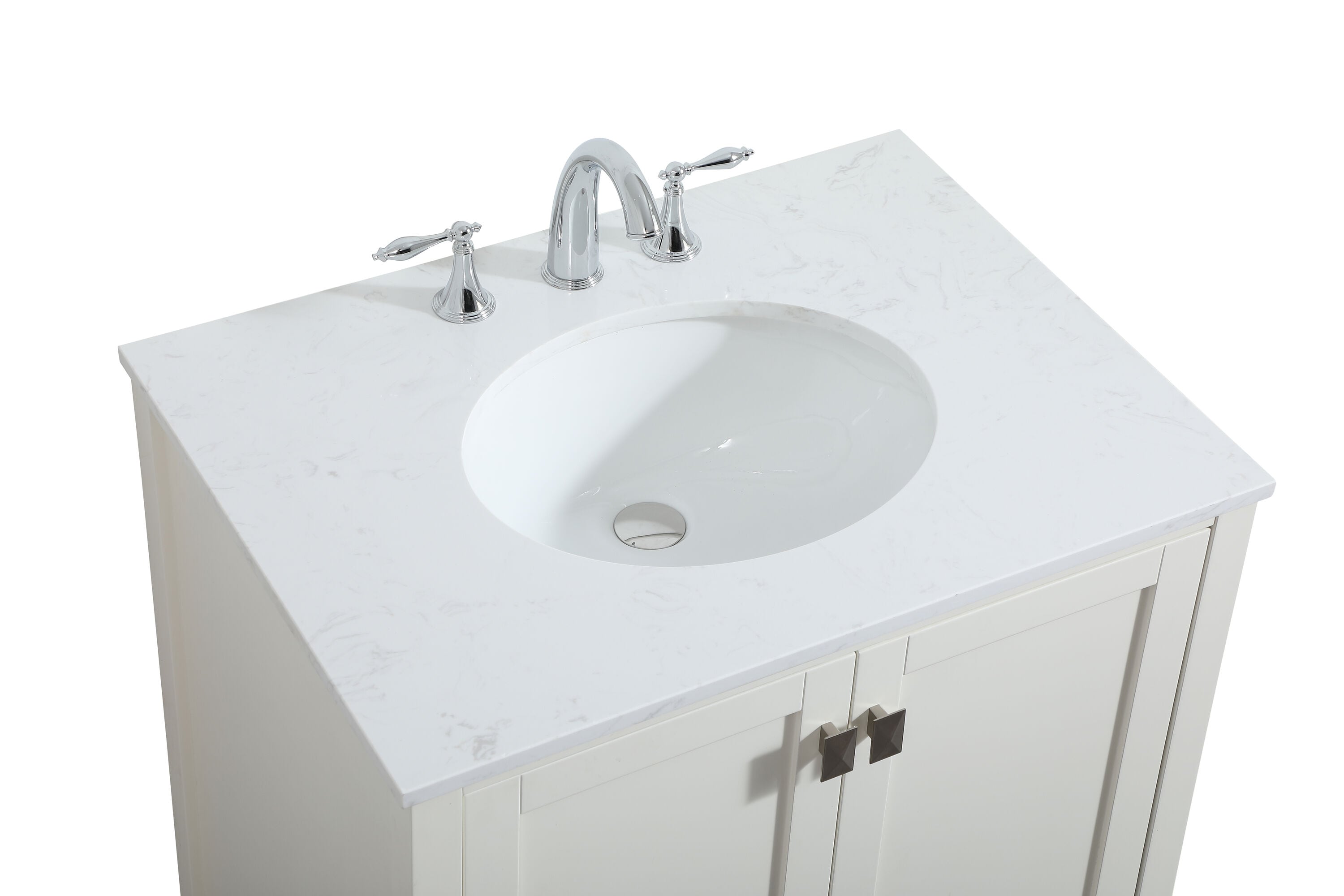 Irene 30" White MDF Single Bathroom Vanity with Quartz Top