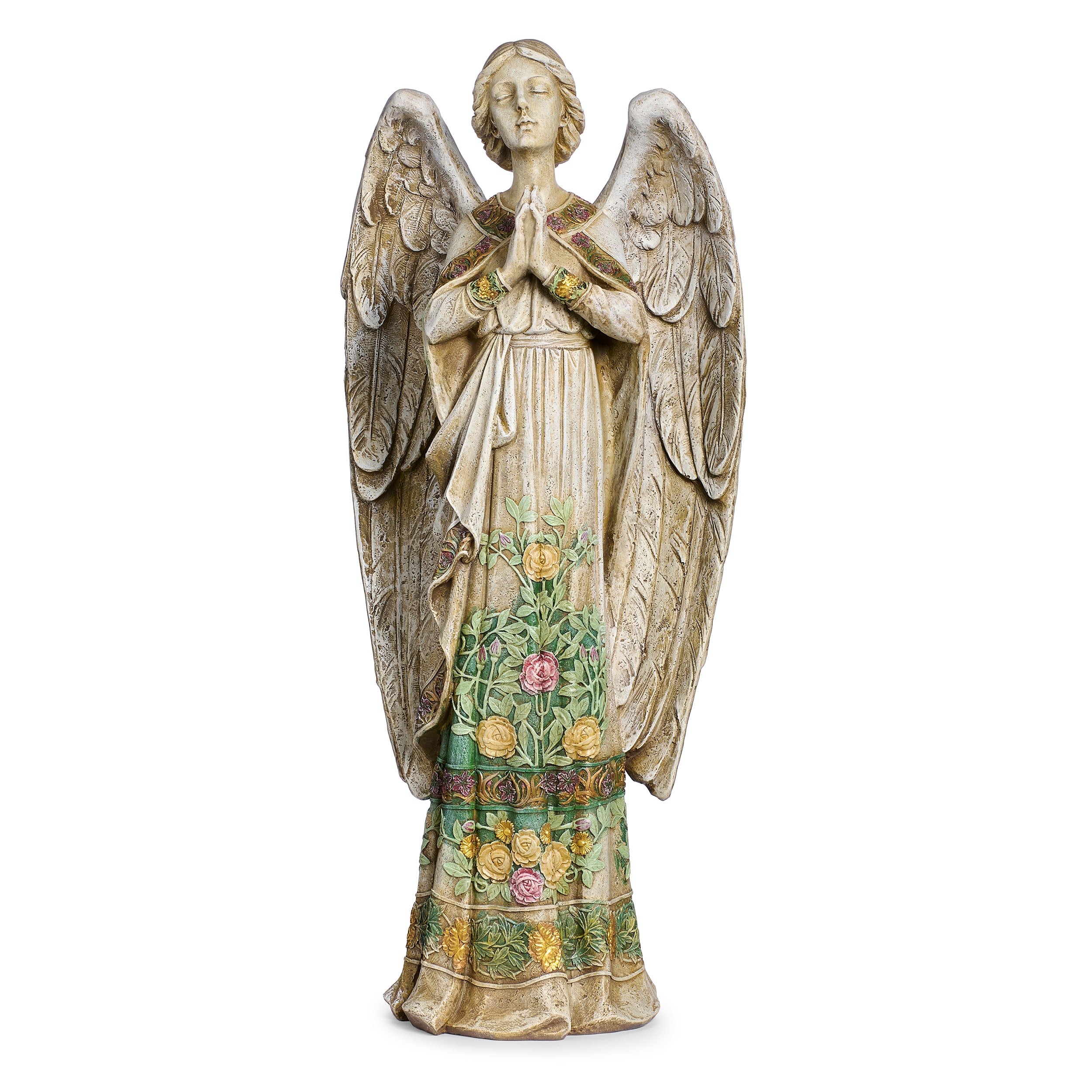 24" Handcrafted Resin-Stone Praying Angel Garden Statue