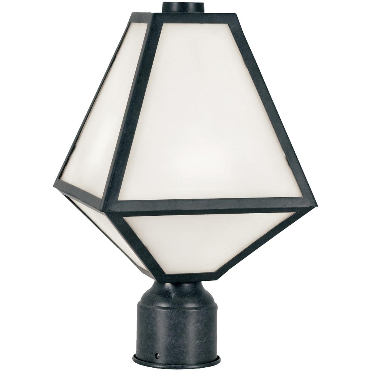Crystorama  GLA-9707-OP-BC Glacier 1 Light 14 inch Black Charcoal Outdoor Post in White