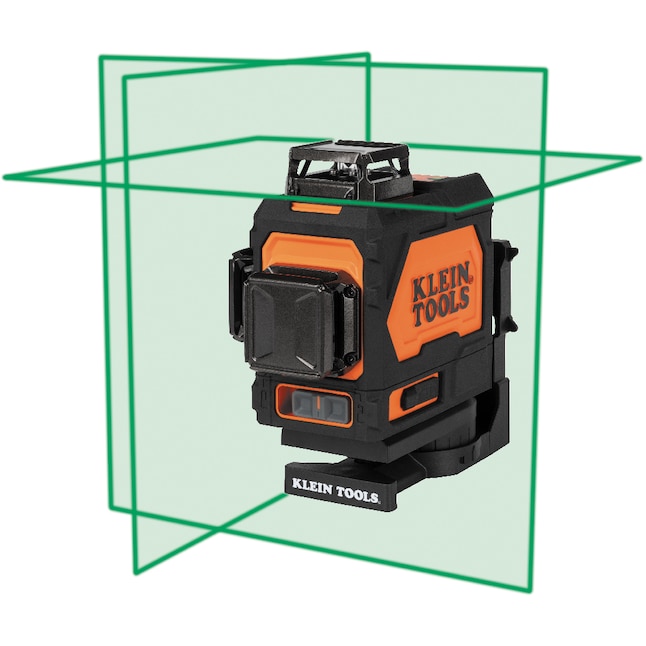 Klein Tools Green 91-ft Self-Leveling Indoor/Outdoor Cross-line Laser Level  with Cross Beam in the Laser Levels department at
