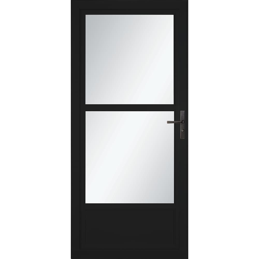 Tradewinds Selection 36-in x 81-in Obsidian Mid-view Retractable Screen Aluminum Storm Door with Aged Bronze Handle in Black | - LARSON 1460605257S