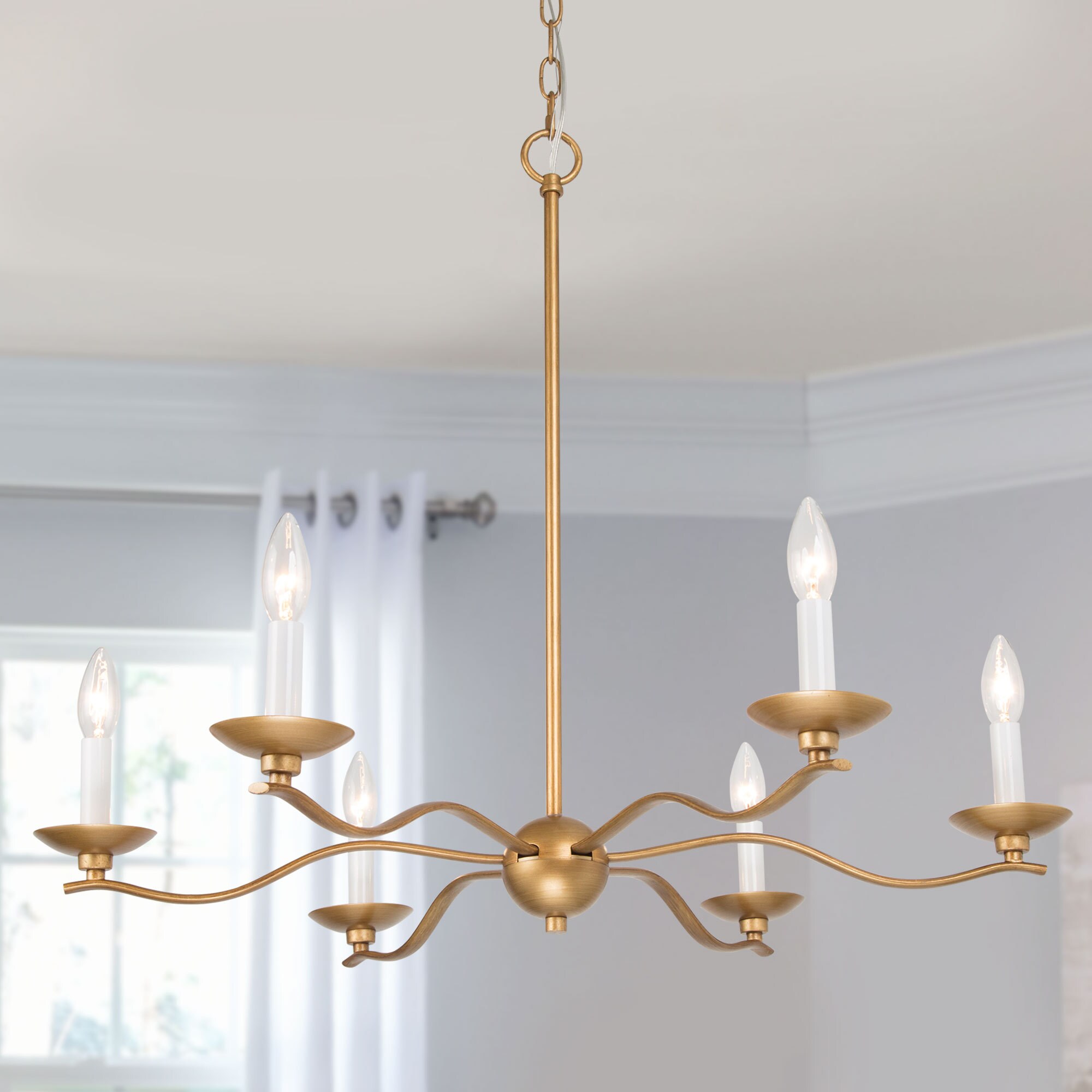 LALUZ Camerena 6-Light Gold French Country/Cottage Chandelier at Lowes.com