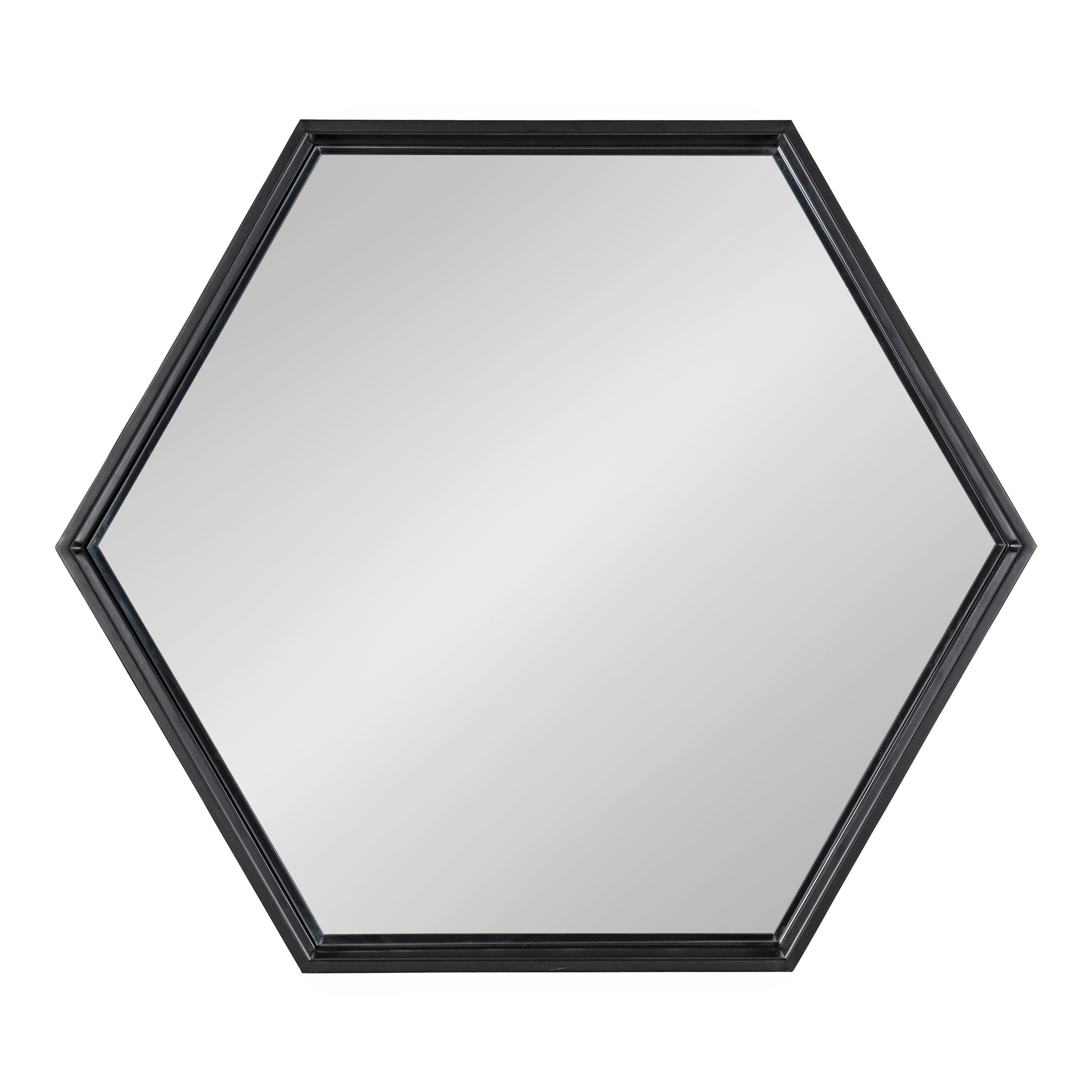 Kate and Laurel Felicia 30-in W x 26-in H Hexagon Black Framed Wall ...