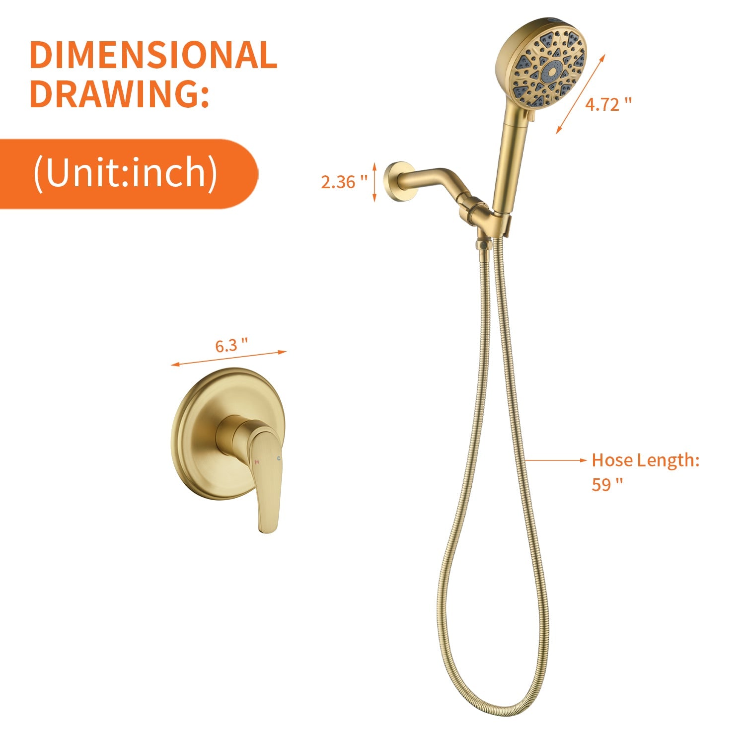 Boyel Living BL88075BG Tub-Shower-Faucets - View #2