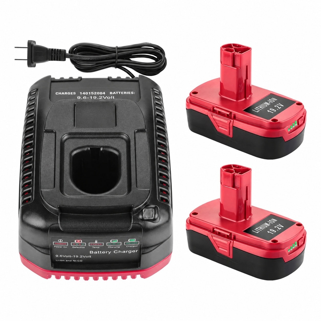 Anqtovp  2 pack 19 2 volt cordless power tool accessory set with charger compatible with cordless tool system LED indicator included