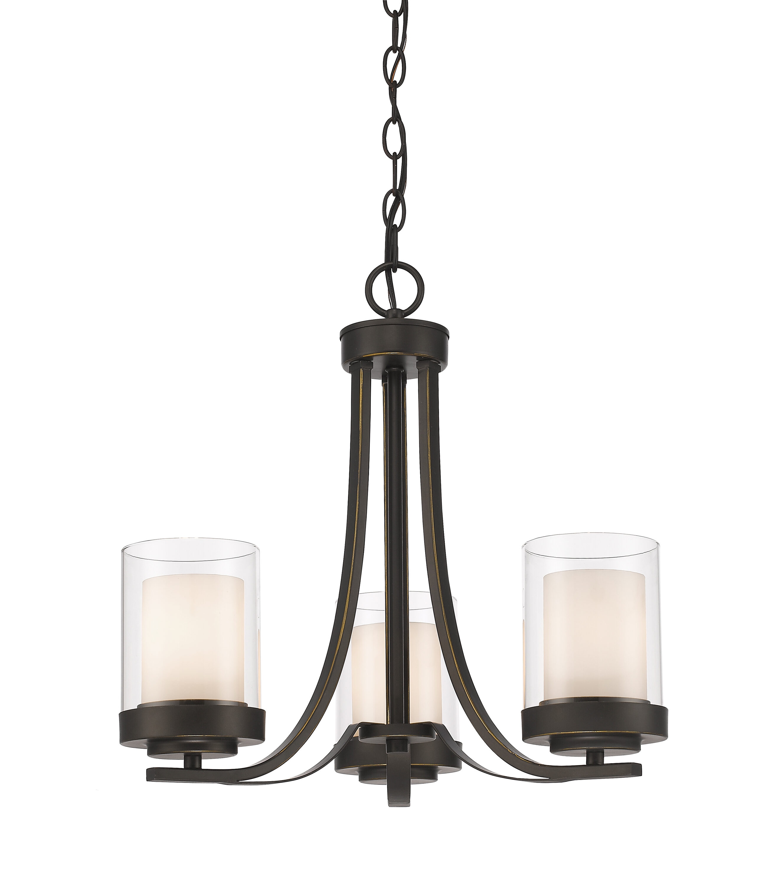 Z-Lite 426-3C-OB Willow 3 -Light Antique Bronze Modern/contemporary For Use in Dining Rooms, Foyers, Kitchens, Living Rooms Chandelier